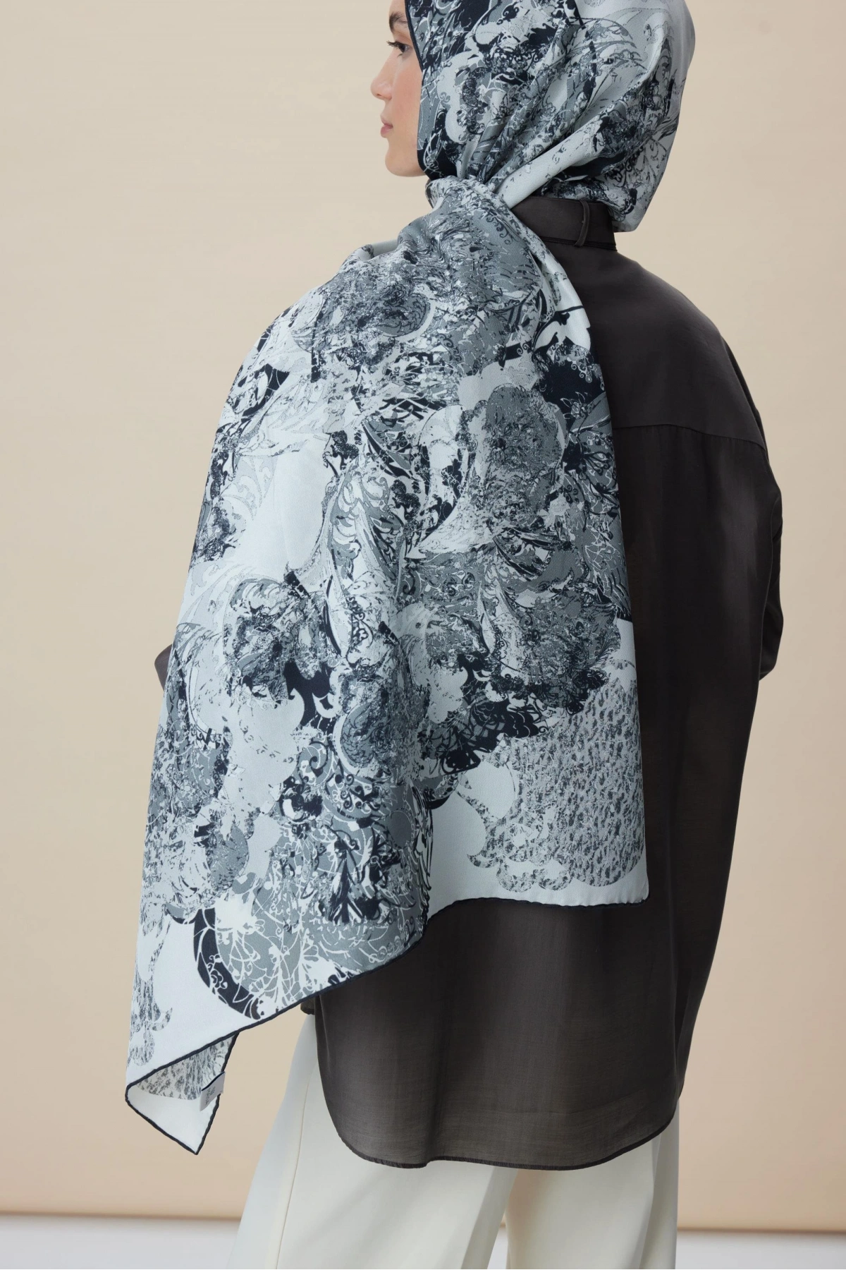 Maisa TUVANA PAMUK İPEK ŞAL 70*190 CM - GRİ