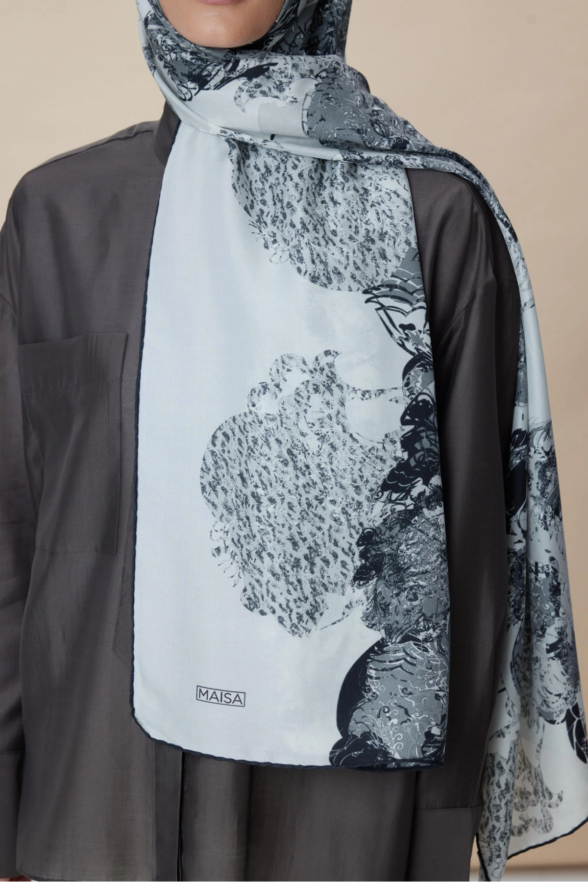 Maisa TUVANA PAMUK İPEK ŞAL 70*190 CM - GRİ