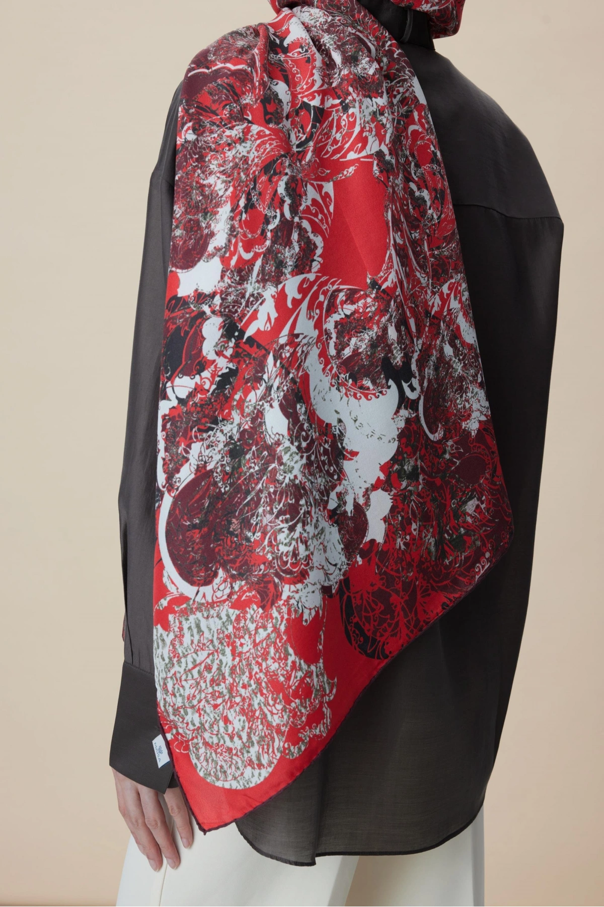 Maisa TUVANA PAMUK İPEK ŞAL 70*190 CM - KIRMIZI