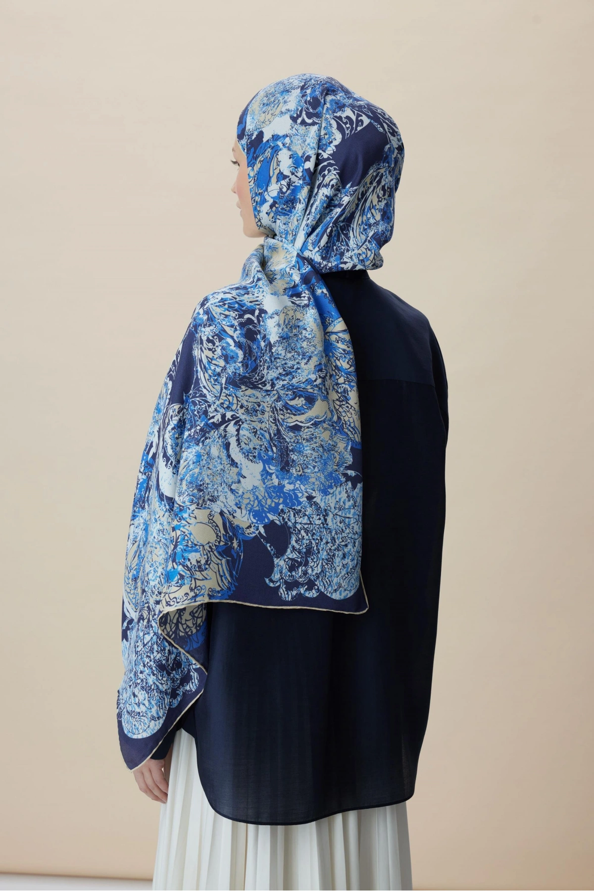 Maisa TUVANA PAMUK İPEK ŞAL 70*190 CM - MAVİ