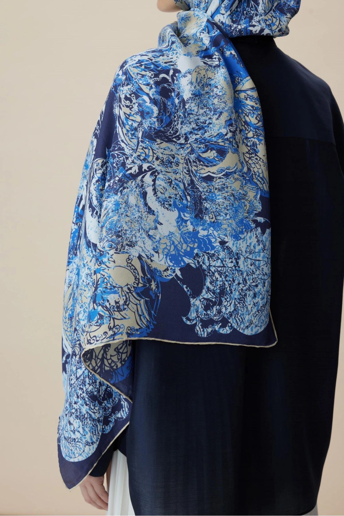 Maisa TUVANA PAMUK İPEK ŞAL 70*190 CM - MAVİ