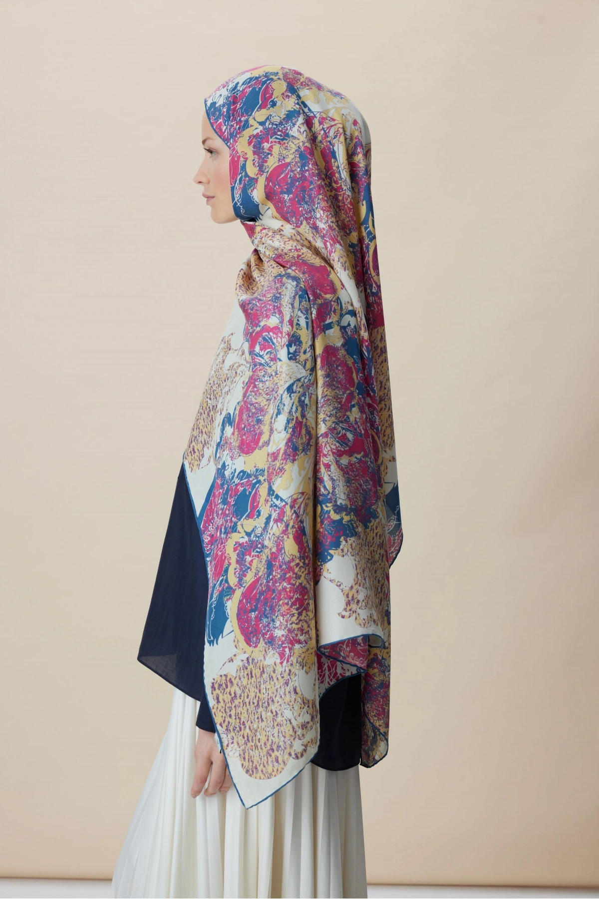 Maisa TUVANA PAMUK İPEK ŞAL 70*190 CM - NAR ÇİÇEĞİ