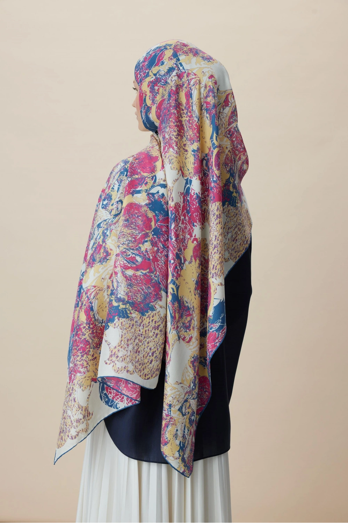 Maisa TUVANA PAMUK İPEK ŞAL 70*190 CM - NAR ÇİÇEĞİ