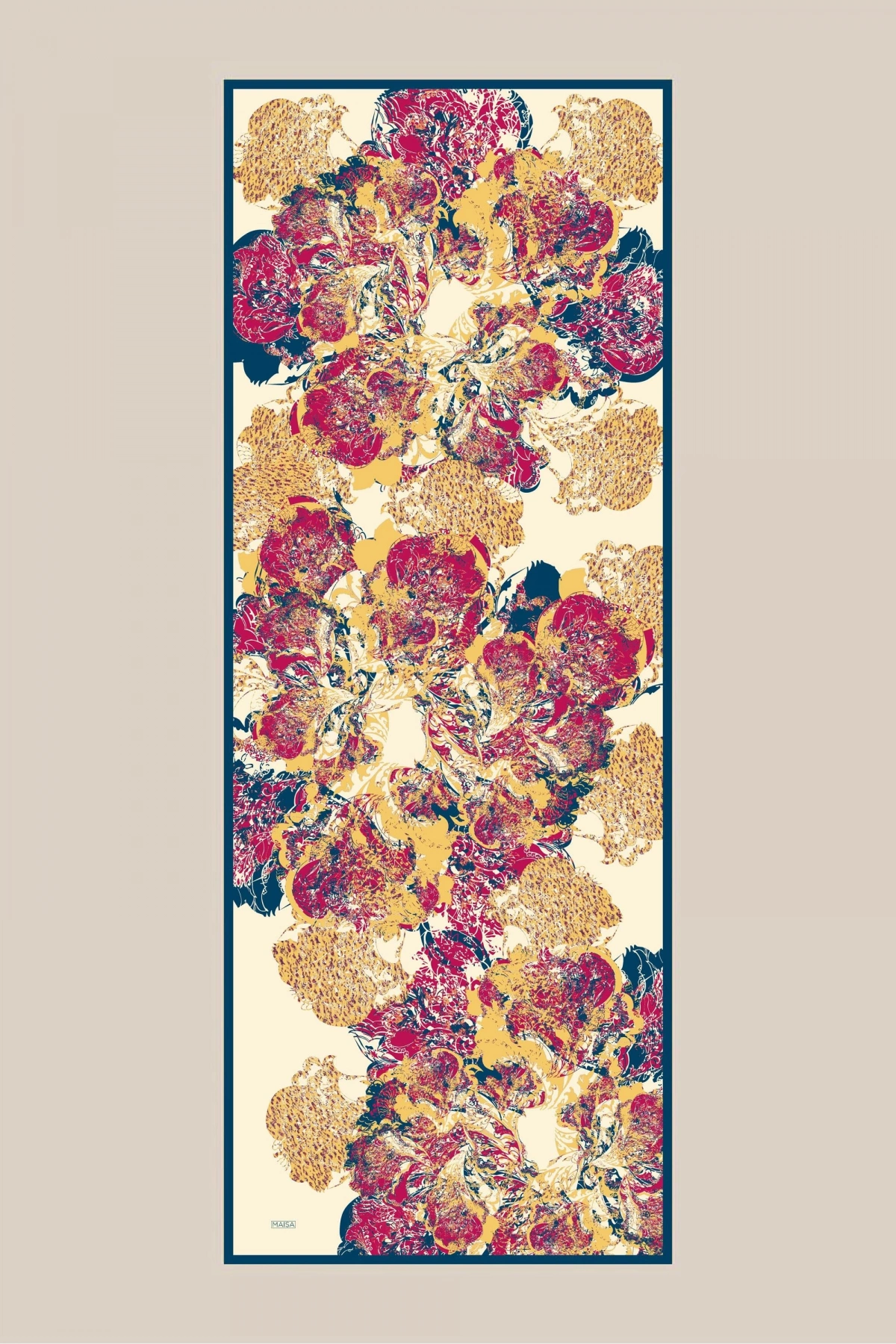 Maisa TUVANA PAMUK İPEK ŞAL 70*190 CM - NAR ÇİÇEĞİ