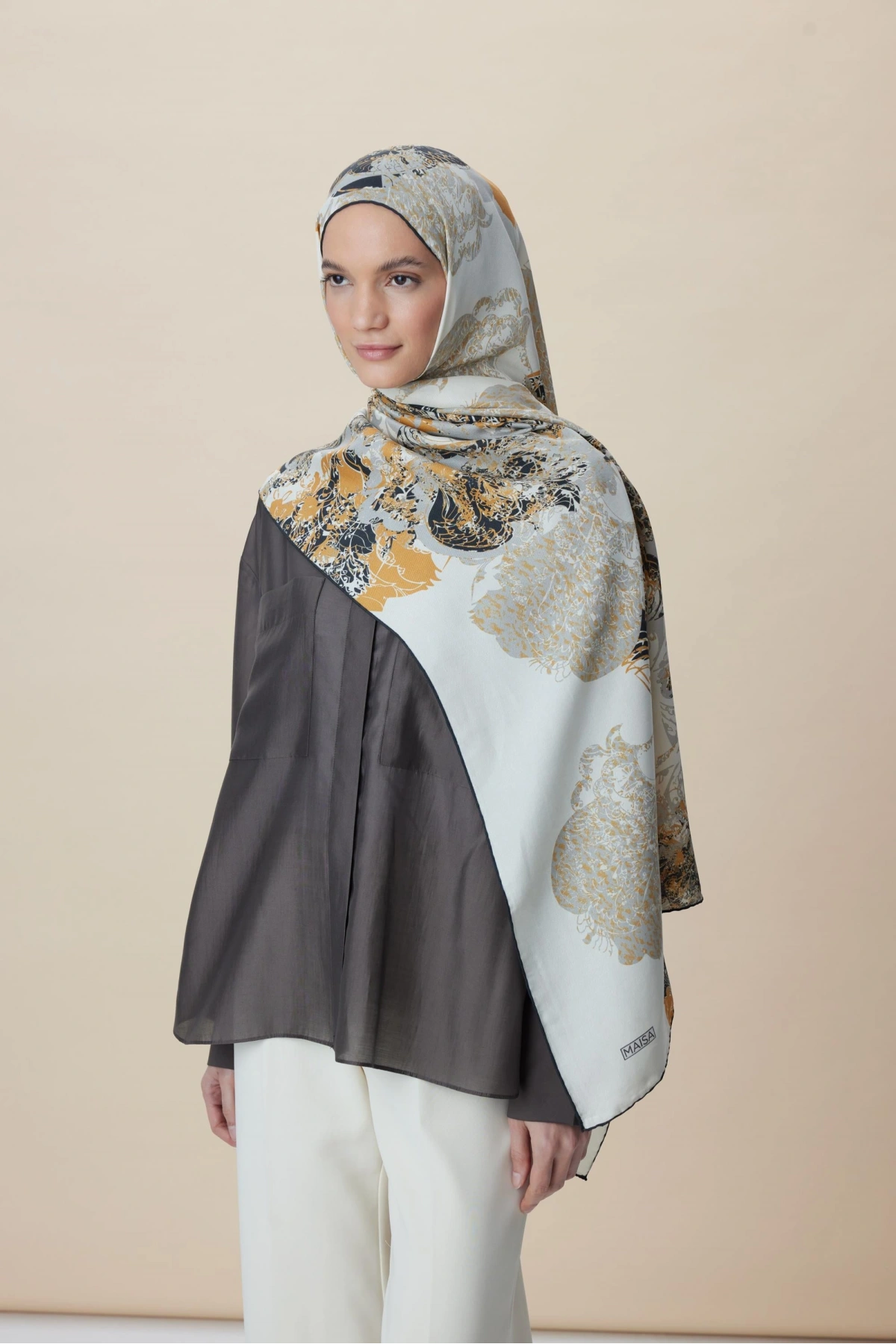 Maisa TUVANA PAMUK İPEK ŞAL 70*190 CM - TABA