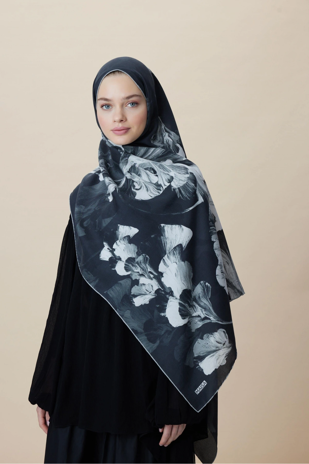 Maisa AKVA PAMUK İPEK ŞAL 70*190 CM - ANTRASİT