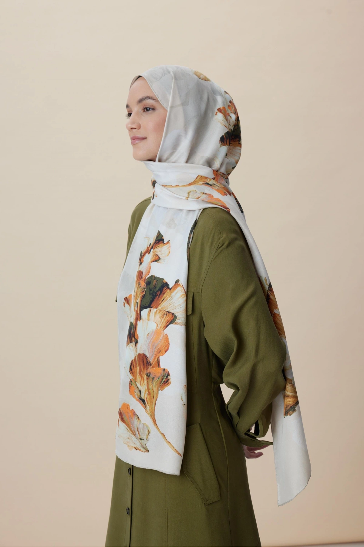 Maisa AKVA PAMUK İPEK ŞAL 70*190 CM - BEJ