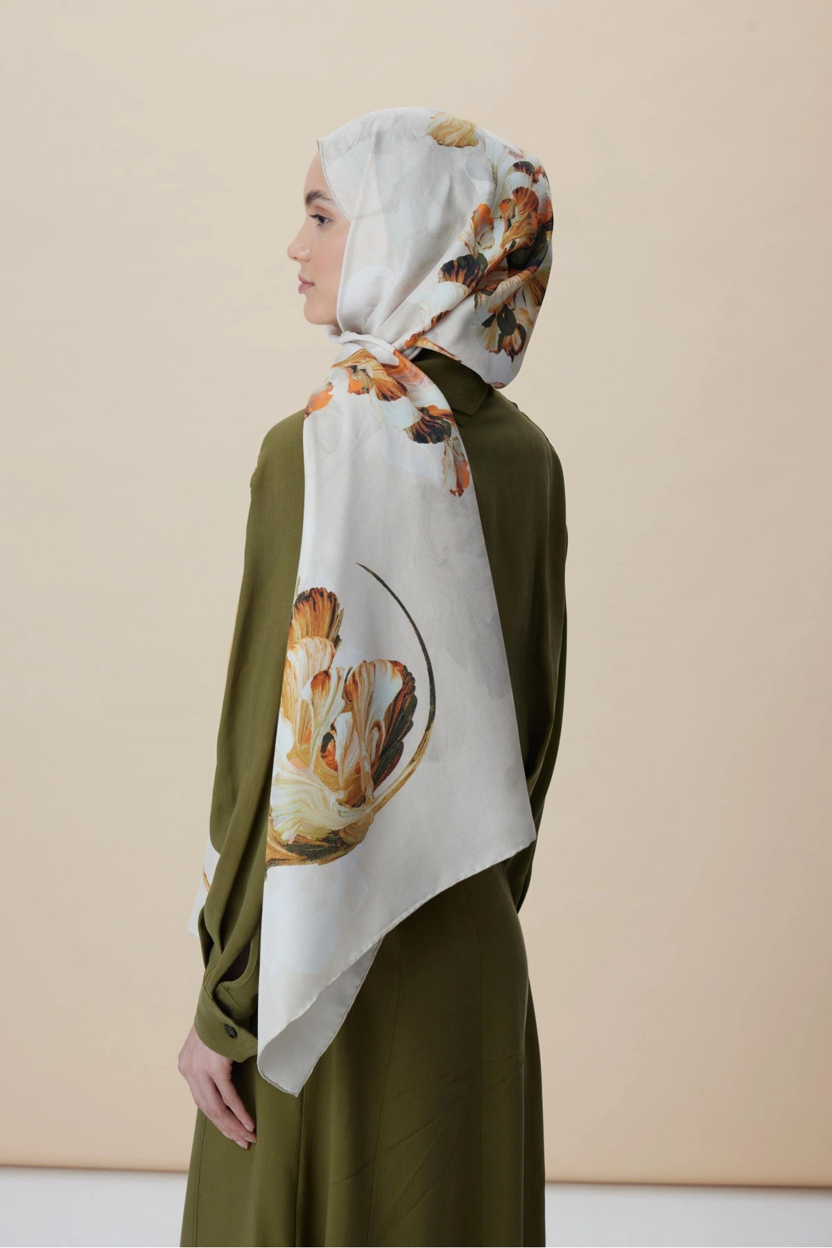 Maisa AKVA PAMUK İPEK ŞAL 70*190 CM - BEJ