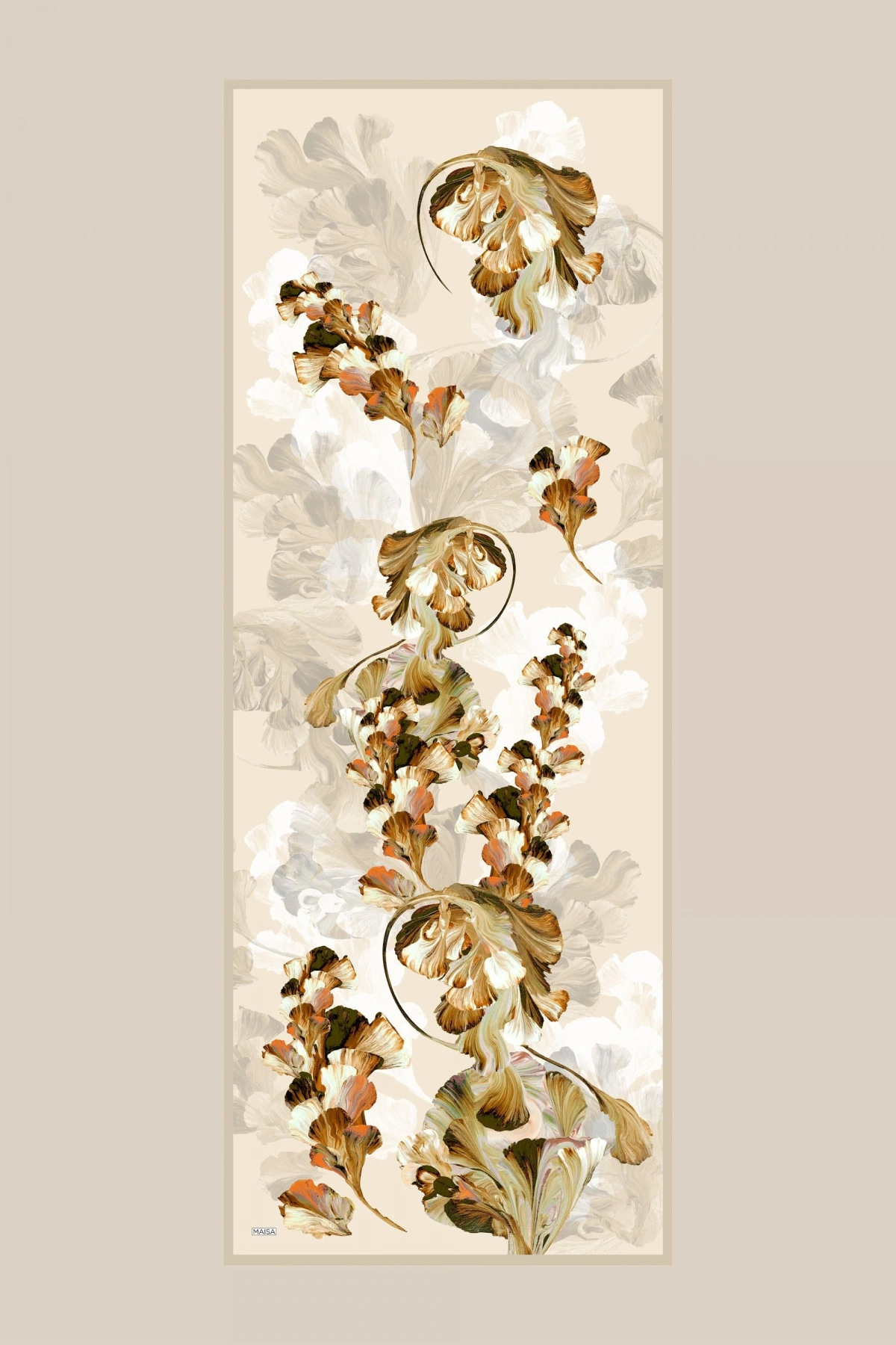 Maisa AKVA PAMUK İPEK ŞAL 70*190 CM - BEJ