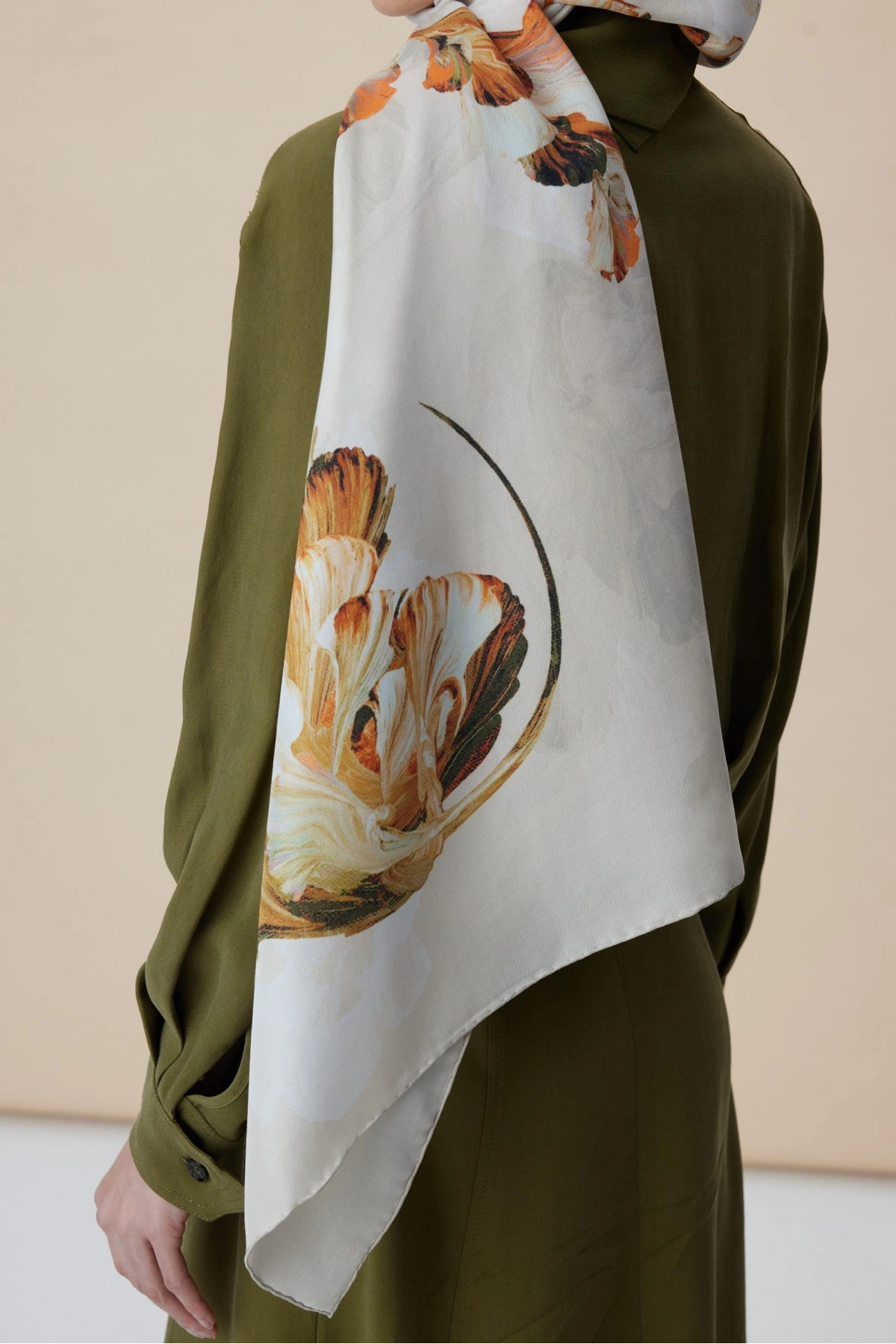 Maisa AKVA PAMUK İPEK ŞAL 70*190 CM - BEJ