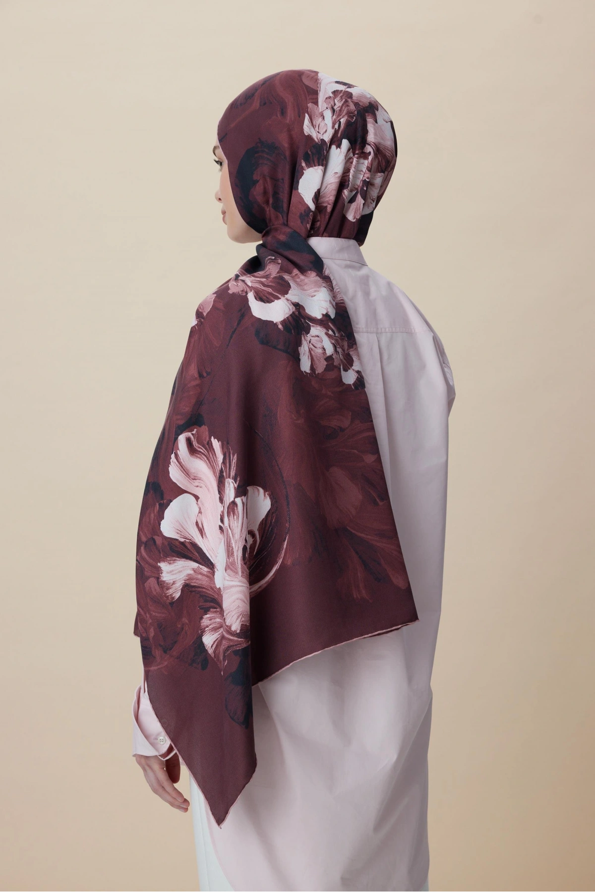 Maisa AKVA PAMUK İPEK ŞAL 70*190 CM - BORDO