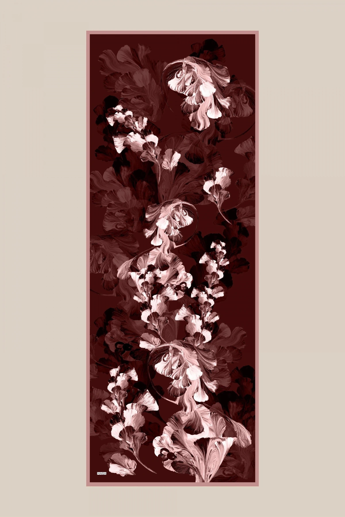 Maisa AKVA PAMUK İPEK ŞAL 70*190 CM - BORDO