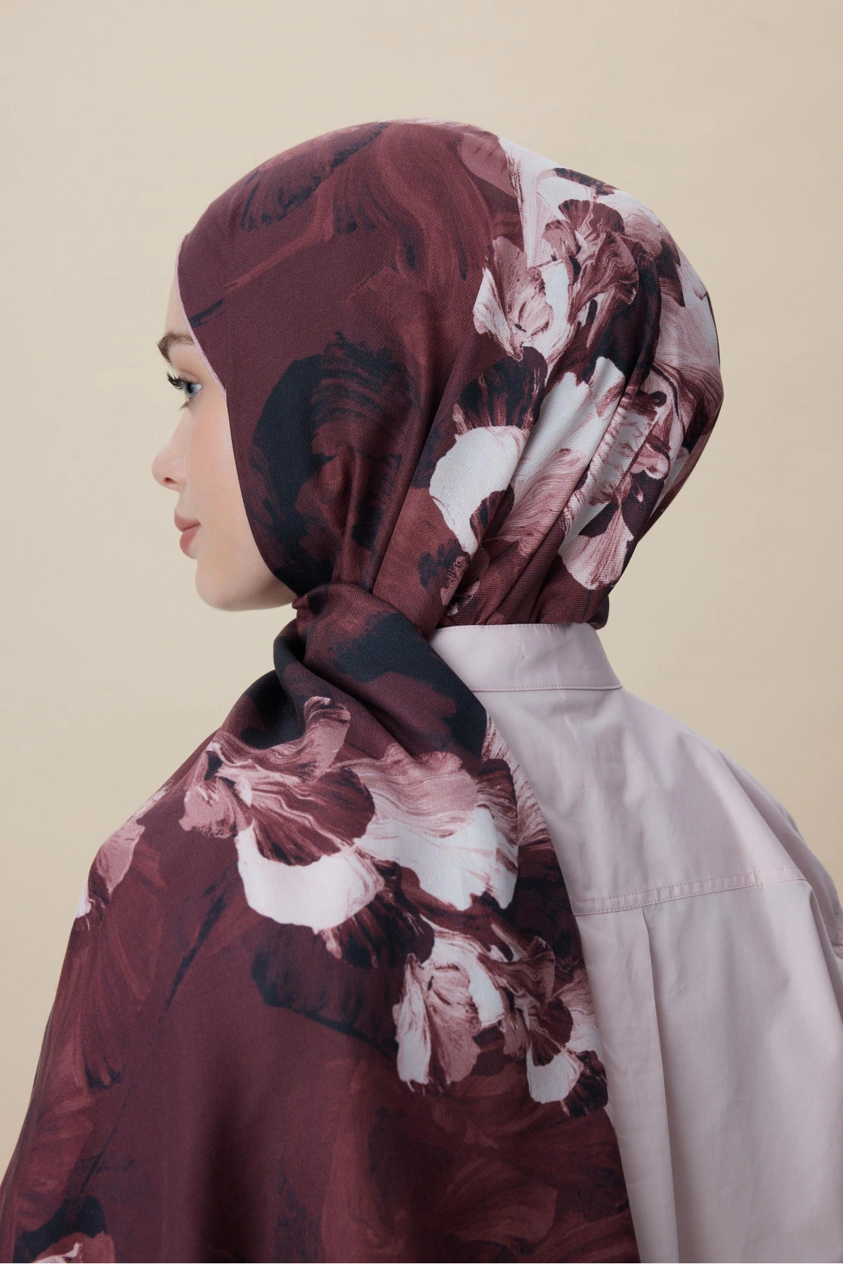 Maisa AKVA PAMUK İPEK ŞAL 70*190 CM - BORDO