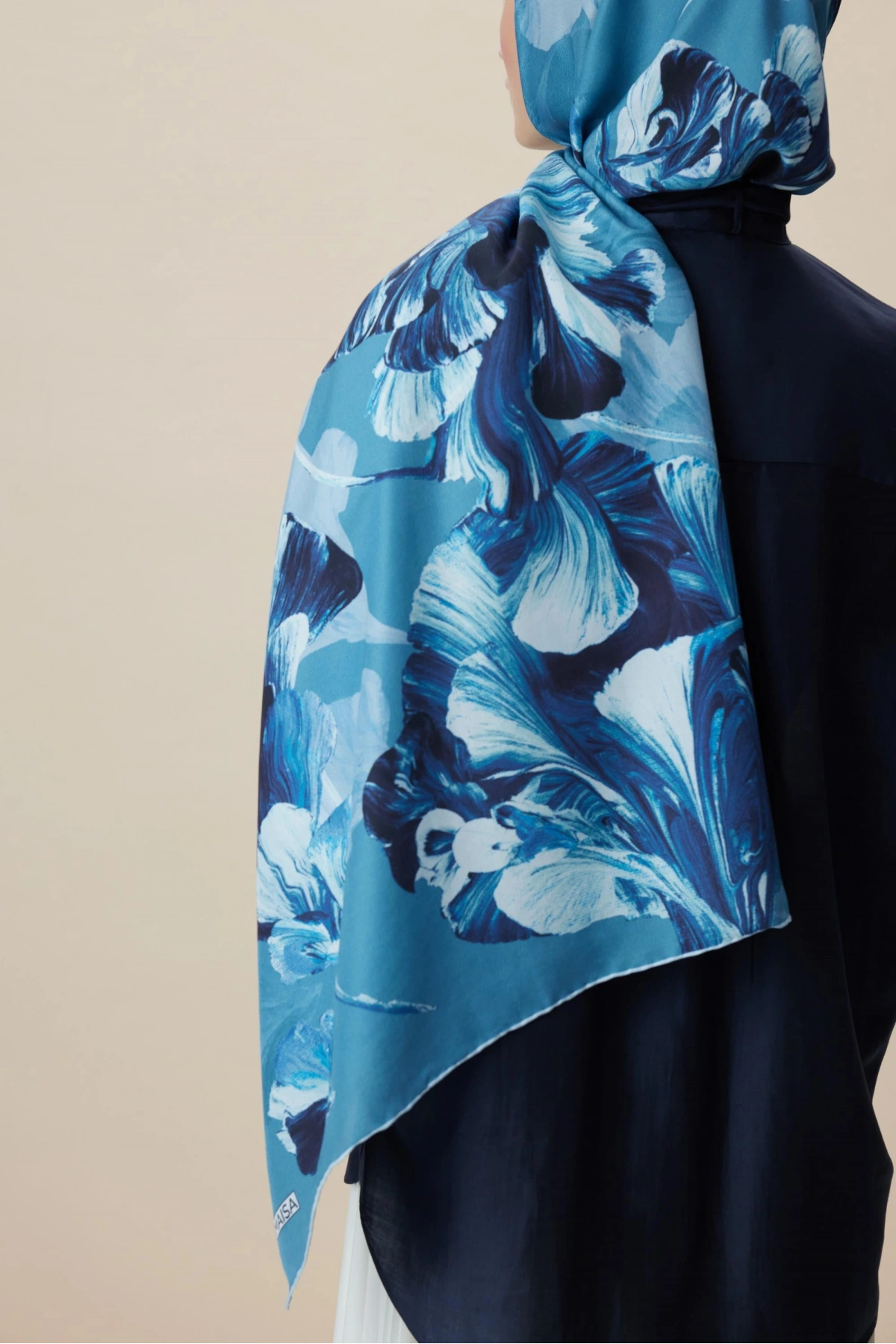 Maisa AKVA PAMUK İPEK ŞAL 70*190 CM - DENİM