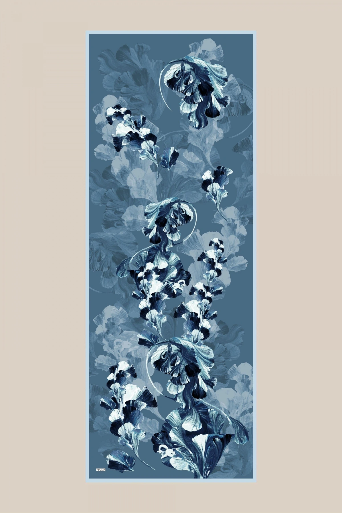 Maisa AKVA PAMUK İPEK ŞAL 70*190 CM - DENİM