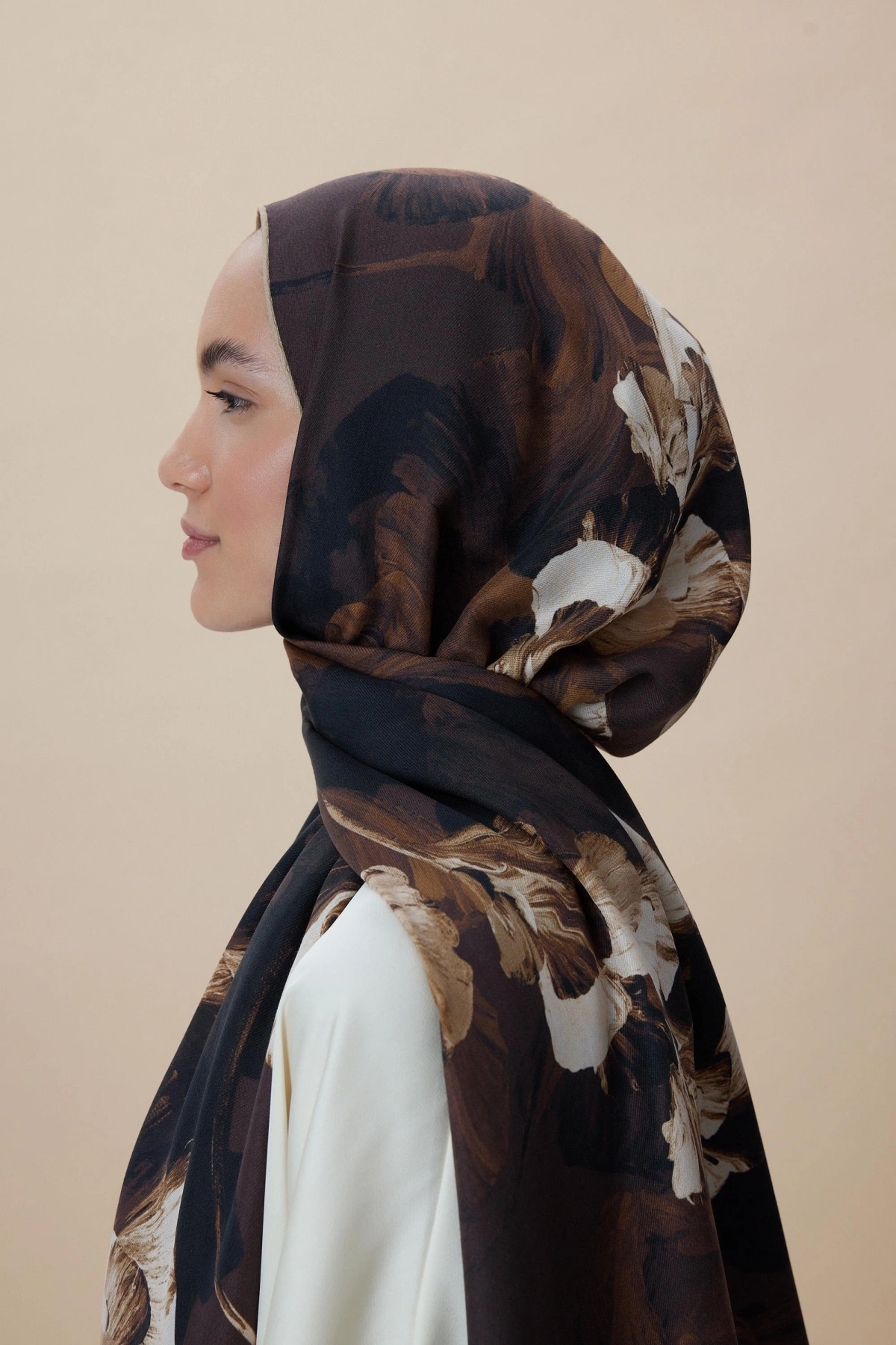 Maisa AKVA PAMUK İPEK ŞAL 70*190 CM - KAHVERENGİ