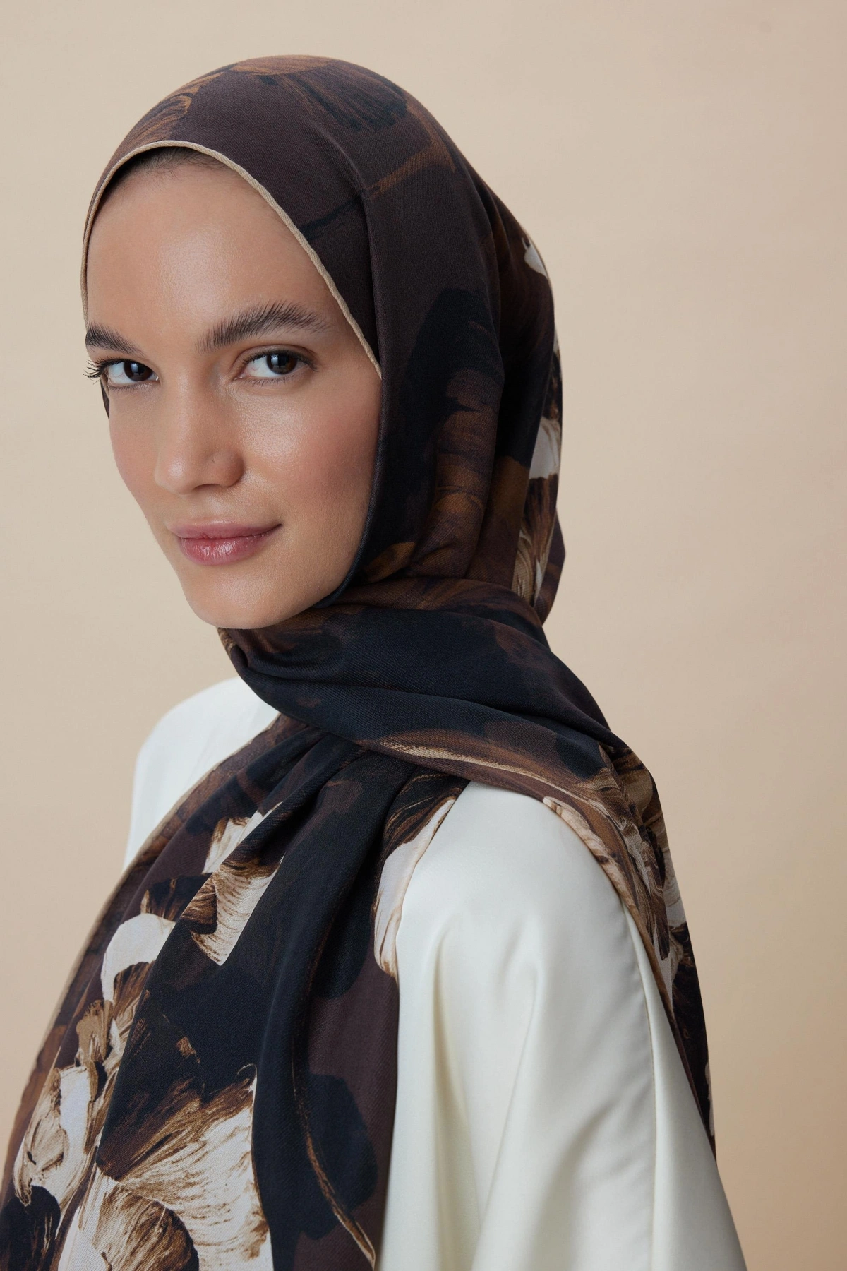 Maisa AKVA PAMUK İPEK ŞAL 70*190 CM - KAHVERENGİ