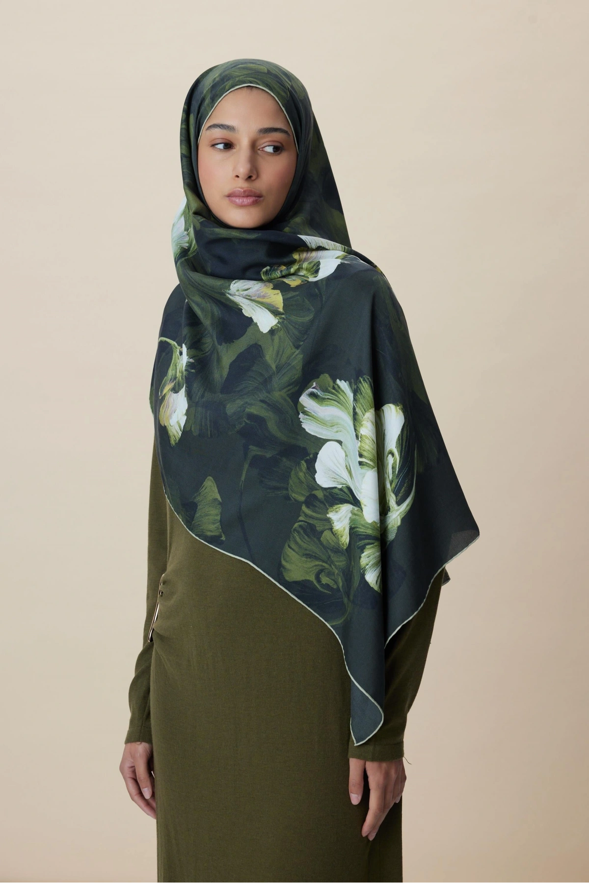 Maisa AKVA PAMUK İPEK ŞAL 70*190 CM - KOYU YEŞİL