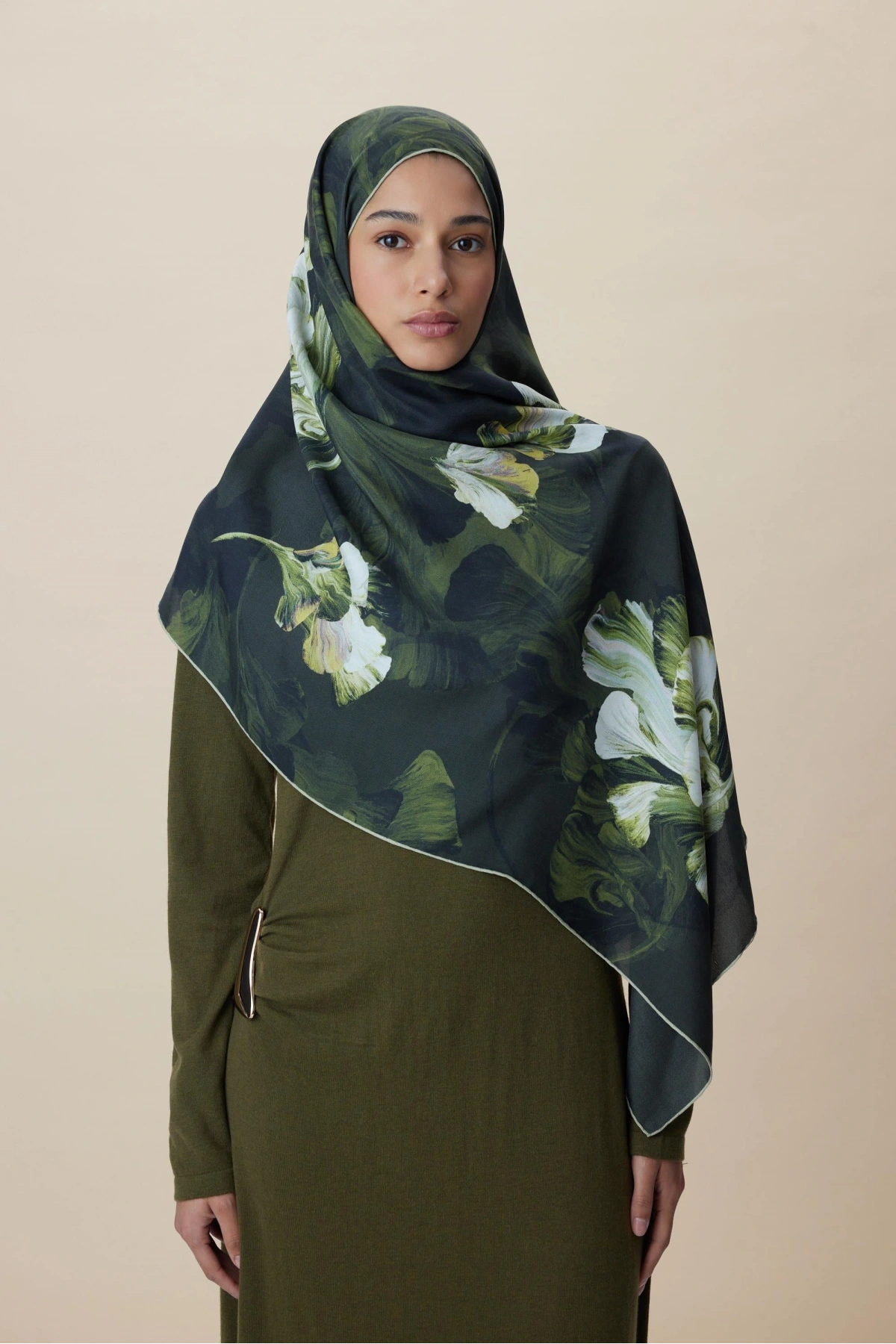 Maisa AKVA PAMUK İPEK ŞAL 70*190 CM - KOYU YEŞİL