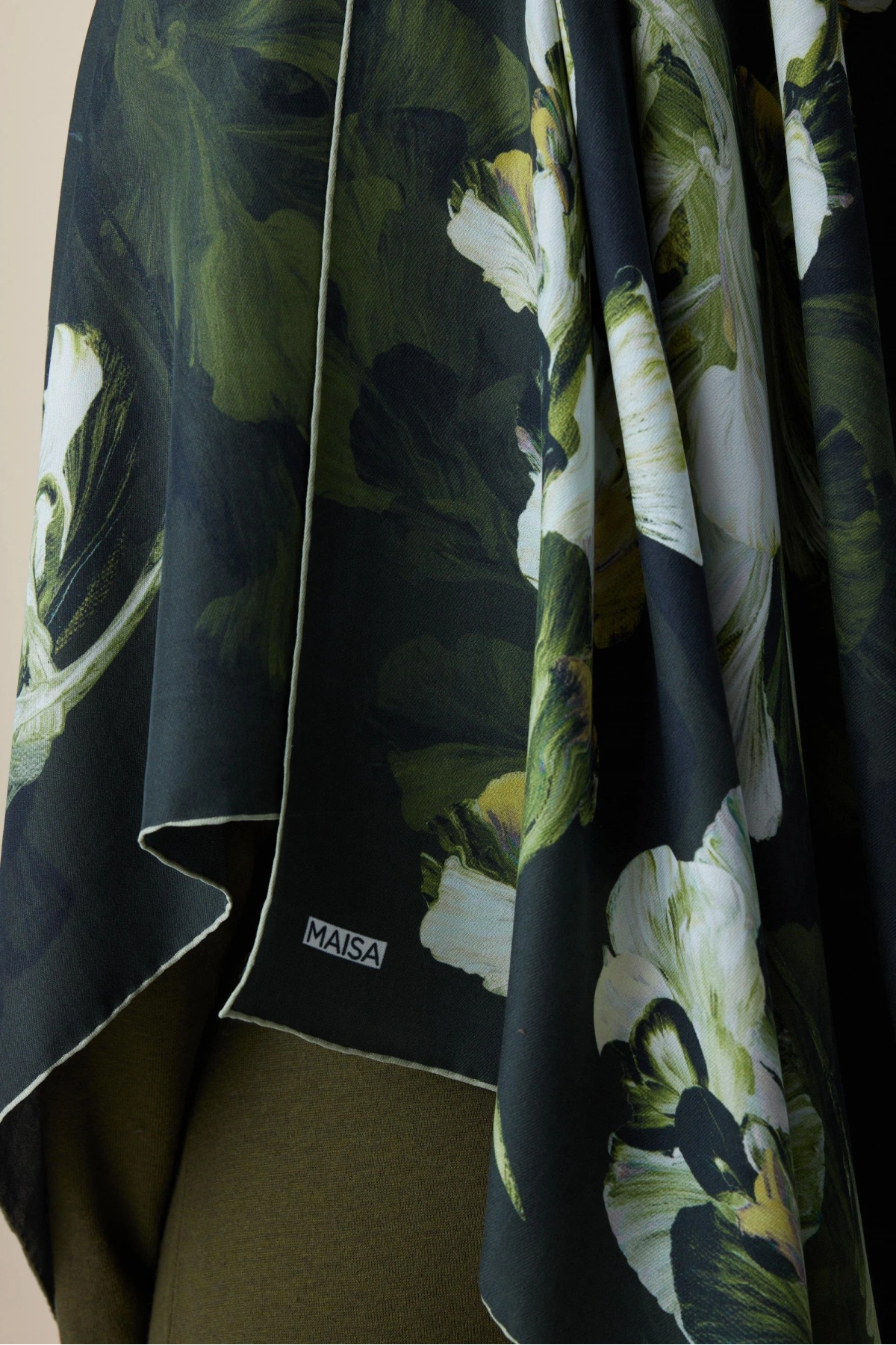 Maisa AKVA PAMUK İPEK ŞAL 70*190 CM - KOYU YEŞİL