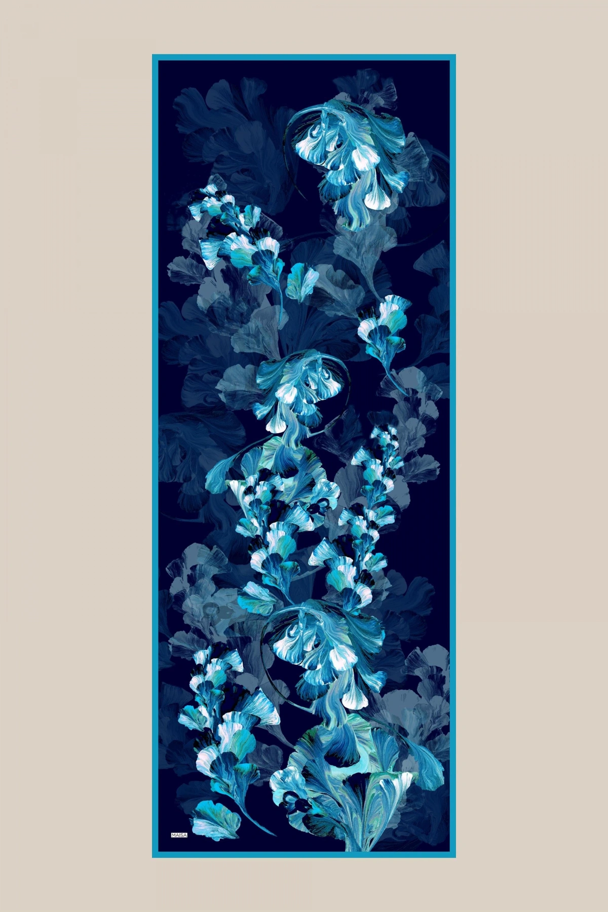 Maisa AKVA PAMUK İPEK ŞAL 70*190 CM - LACİVERT