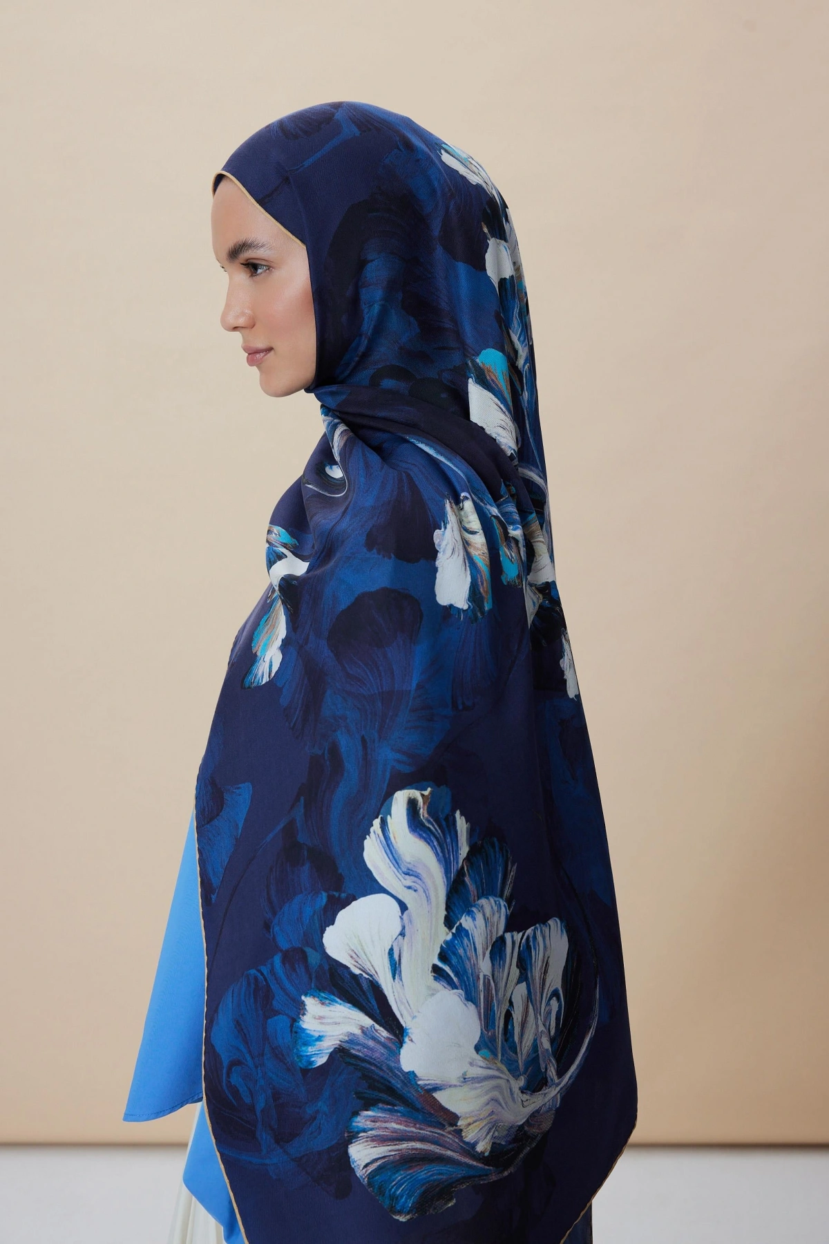 Maisa AKVA PAMUK İPEK ŞAL 70*190 CM - MAVİ