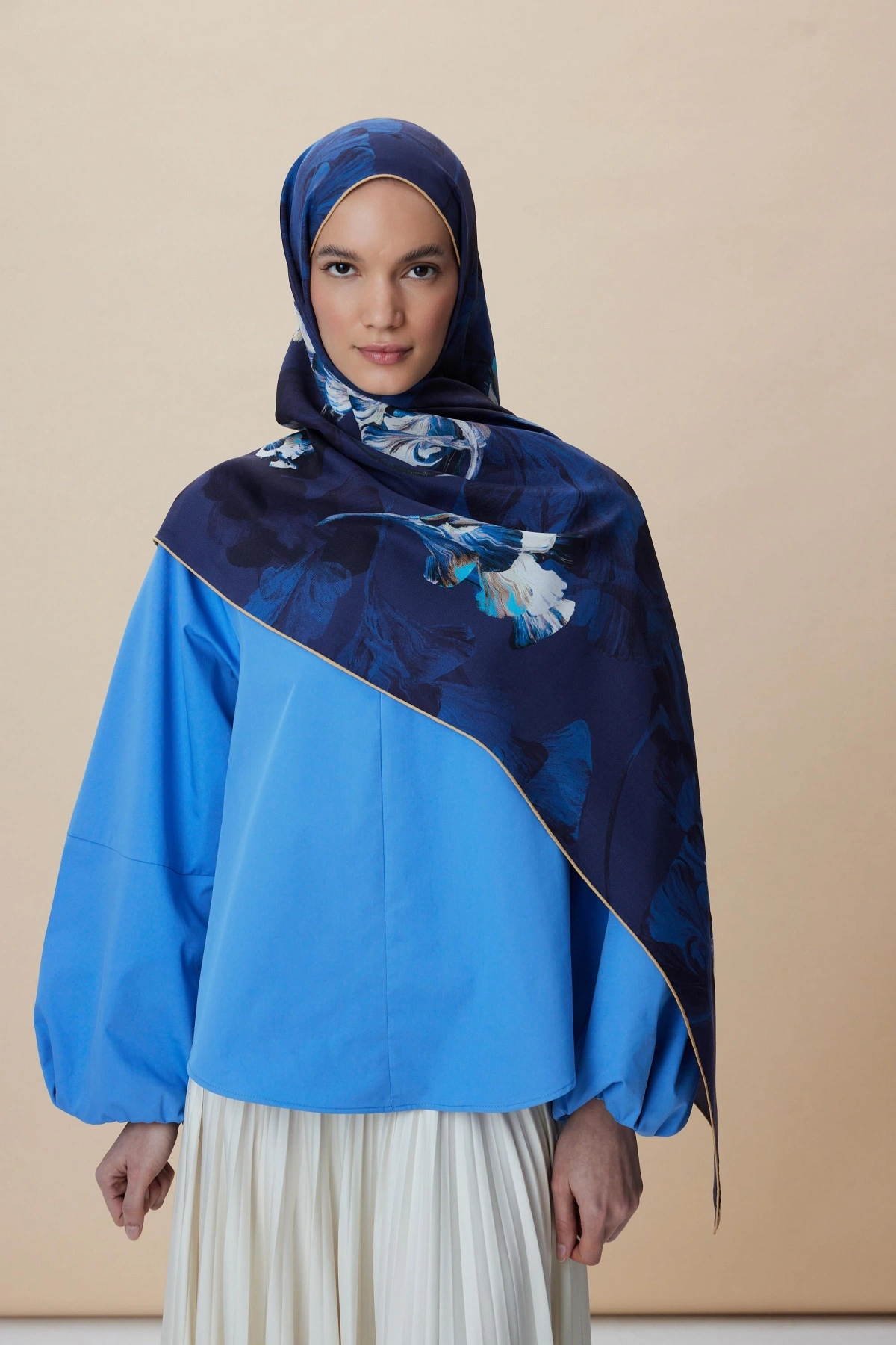 Maisa AKVA PAMUK İPEK ŞAL 70*190 CM - MAVİ