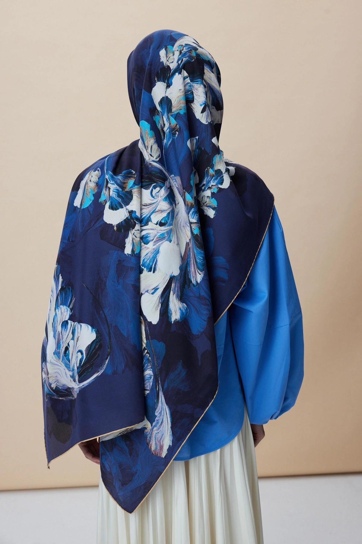 Maisa AKVA PAMUK İPEK ŞAL 70*190 CM - MAVİ