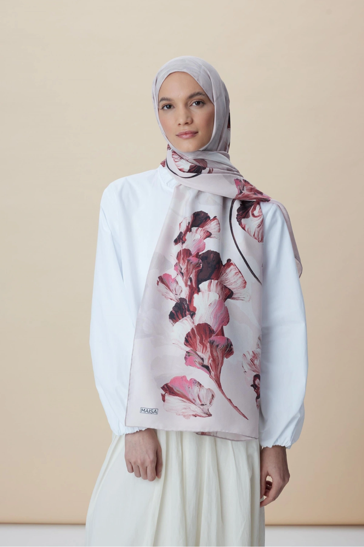 Maisa AKVA PAMUK İPEK ŞAL 70*190 CM - PUDRA PEMBE