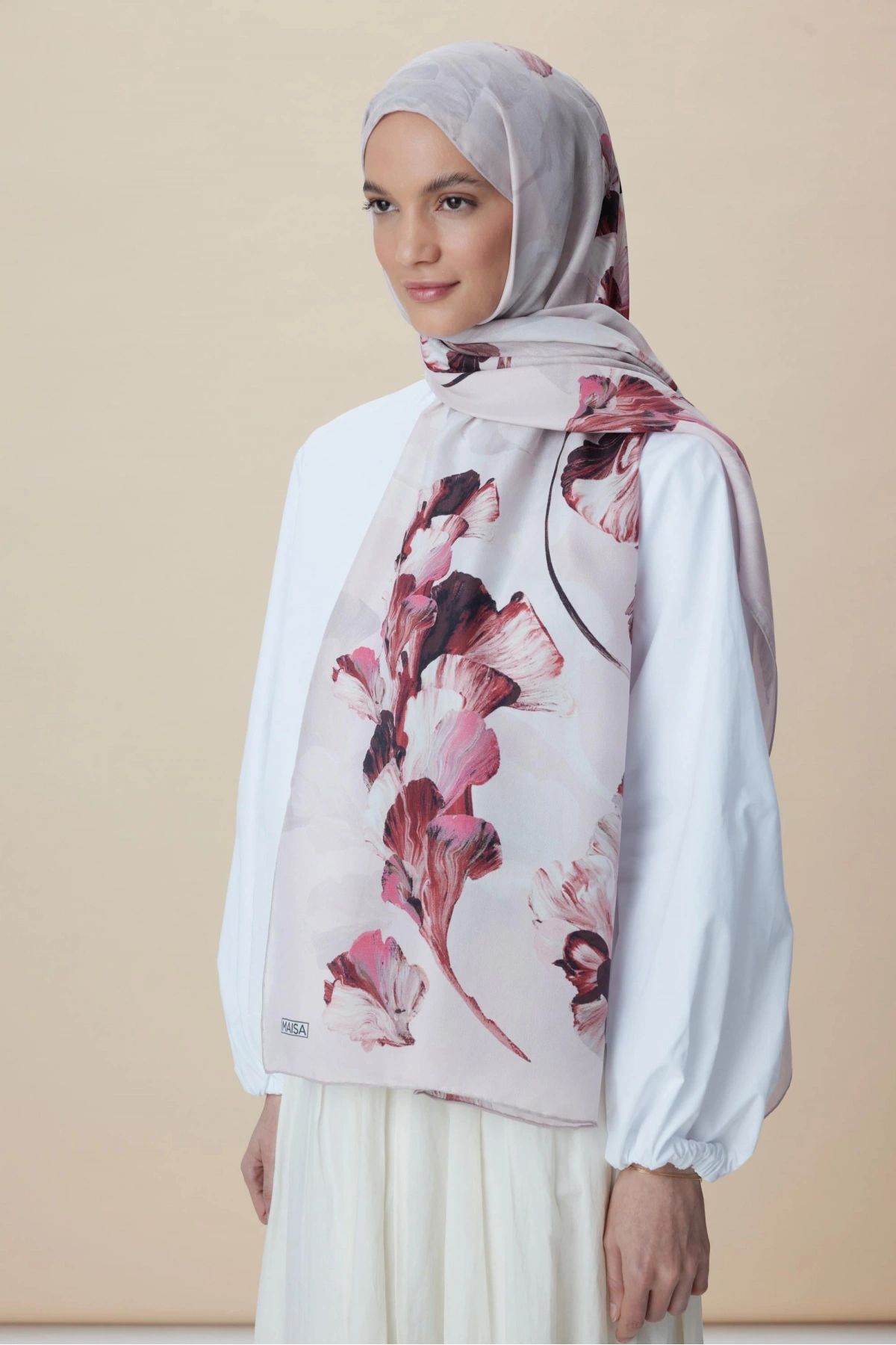 Maisa AKVA PAMUK İPEK ŞAL 70*190 CM - PUDRA PEMBE