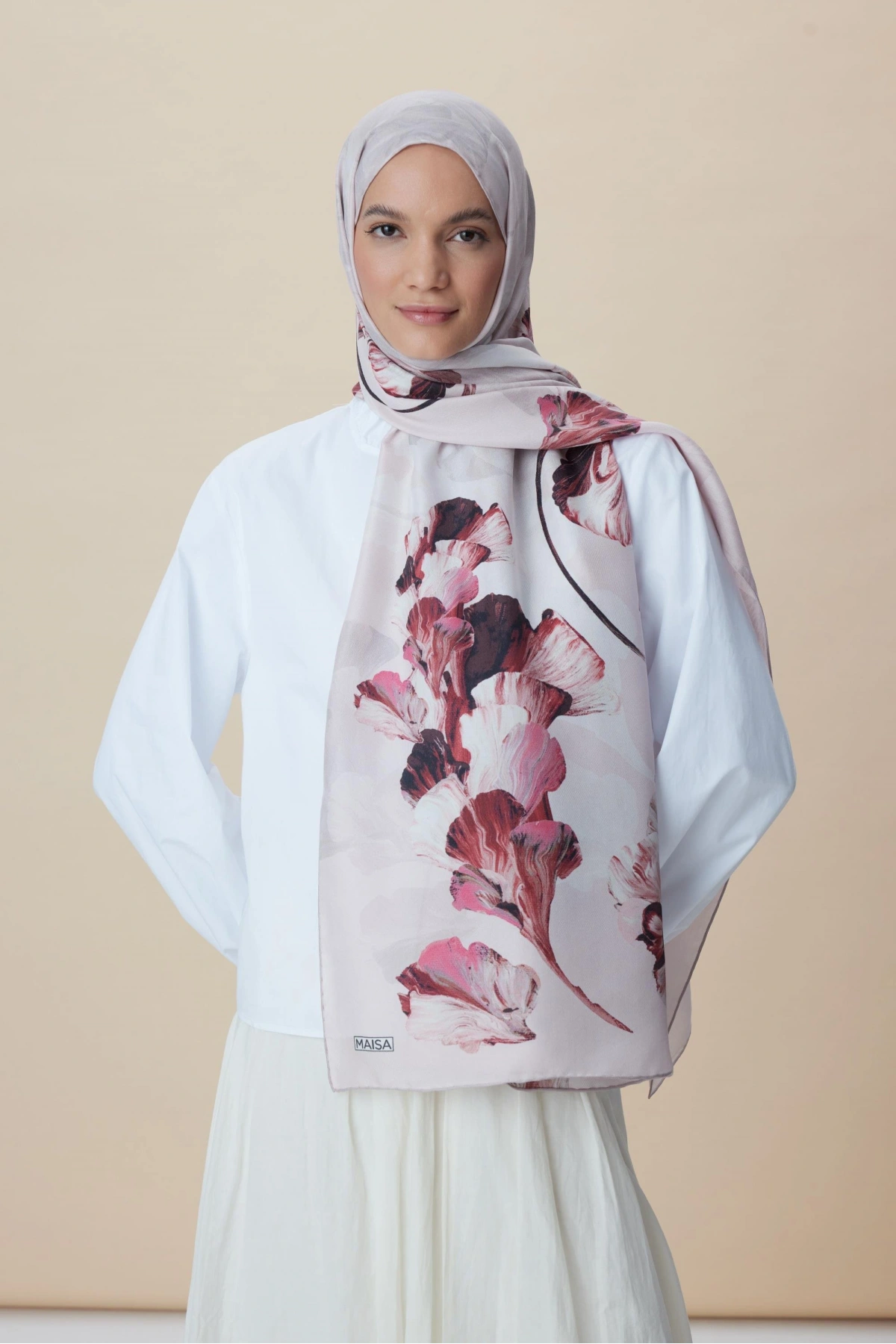 Maisa AKVA PAMUK İPEK ŞAL 70*190 CM - PUDRA PEMBE