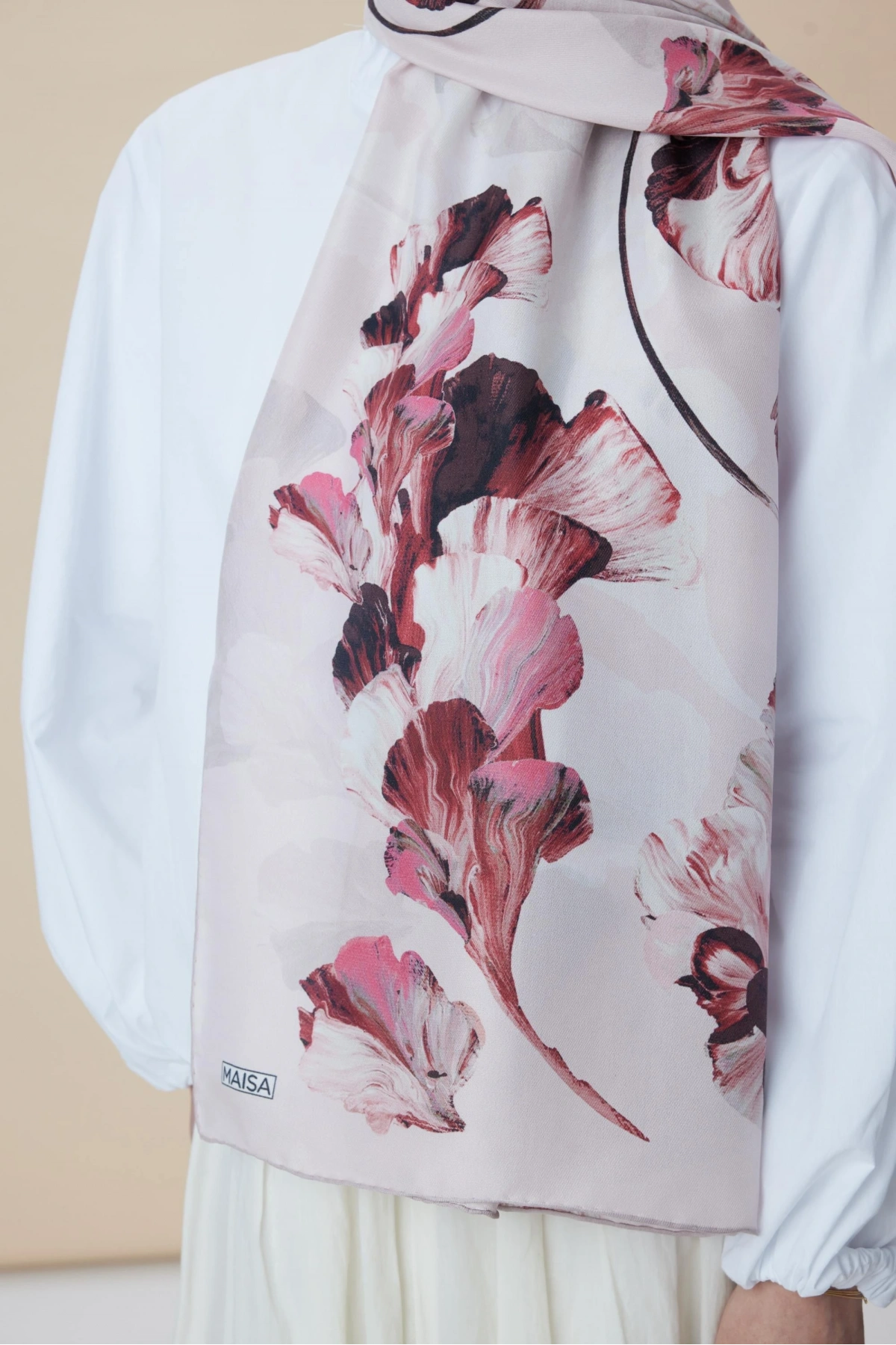 Maisa AKVA PAMUK İPEK ŞAL 70*190 CM - PUDRA PEMBE