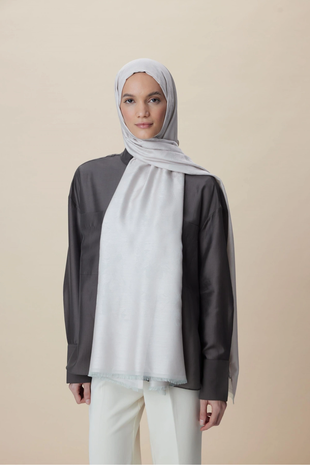 Maisa JADE MODAL İPEK JAKARLI ŞAL 70*200 CM - AÇIK PEMBE