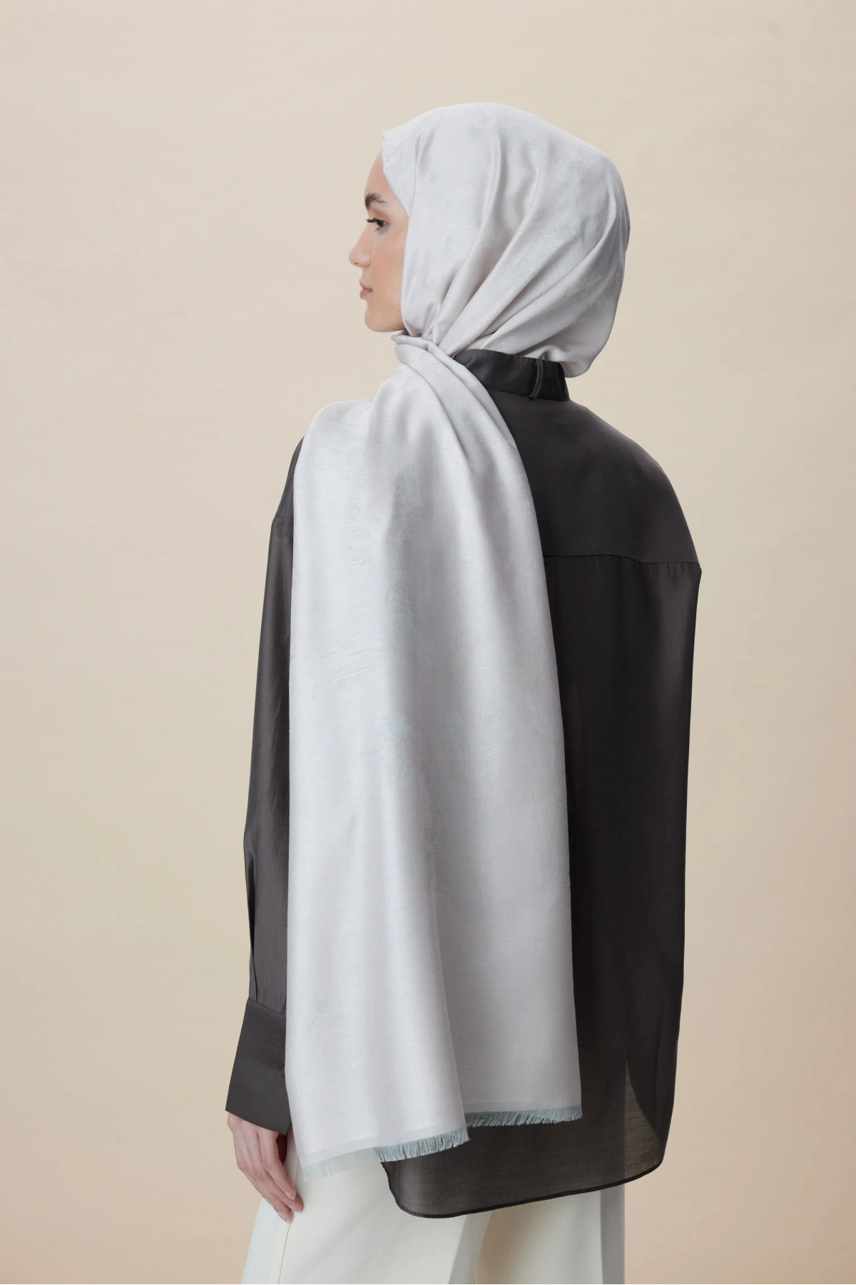 Maisa JADE MODAL İPEK JAKARLI ŞAL 70*200 CM - AÇIK PEMBE