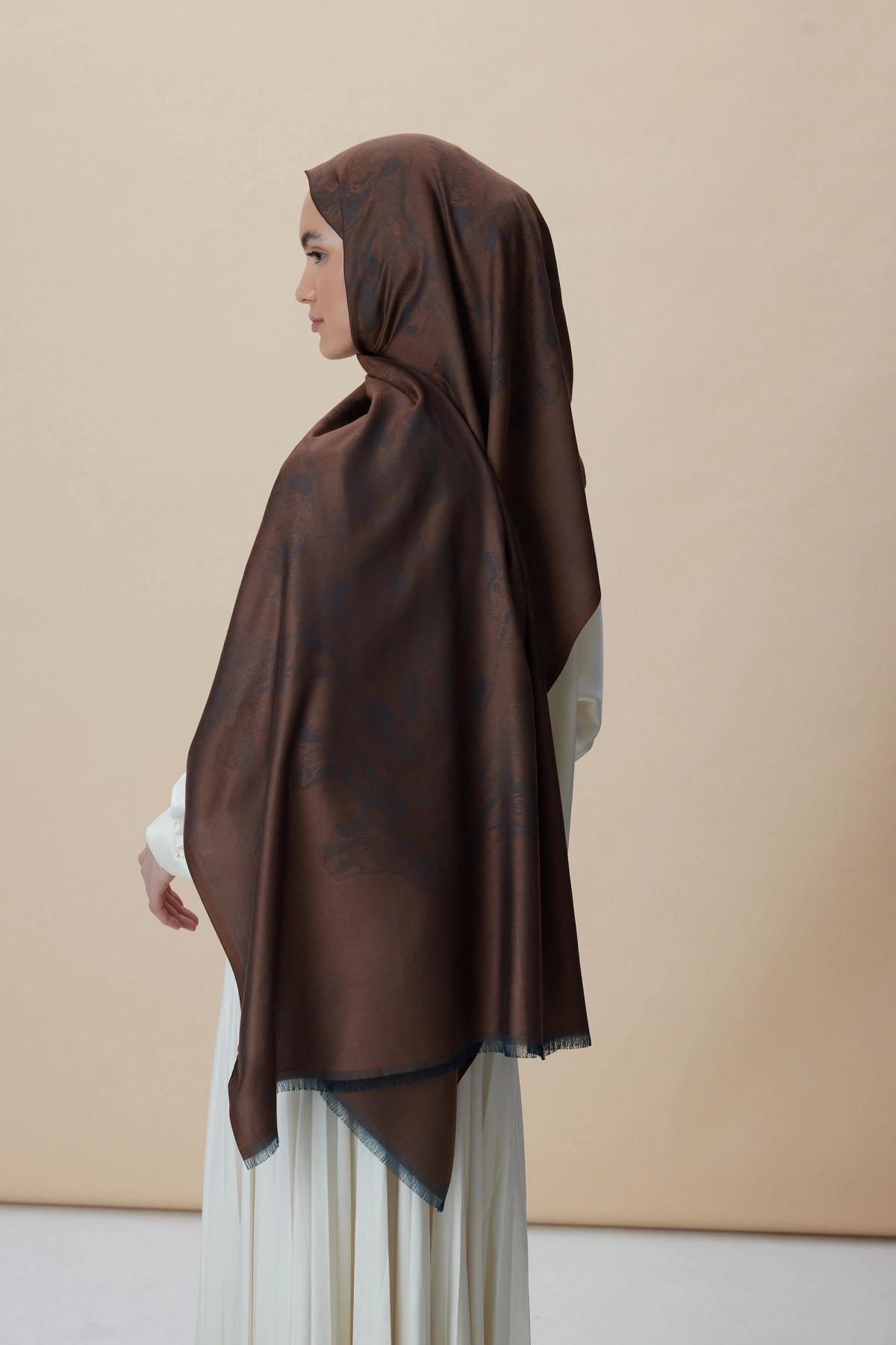 Maisa JADE MODAL İPEK JAKARLI ŞAL 70*200 CM - BAKIR