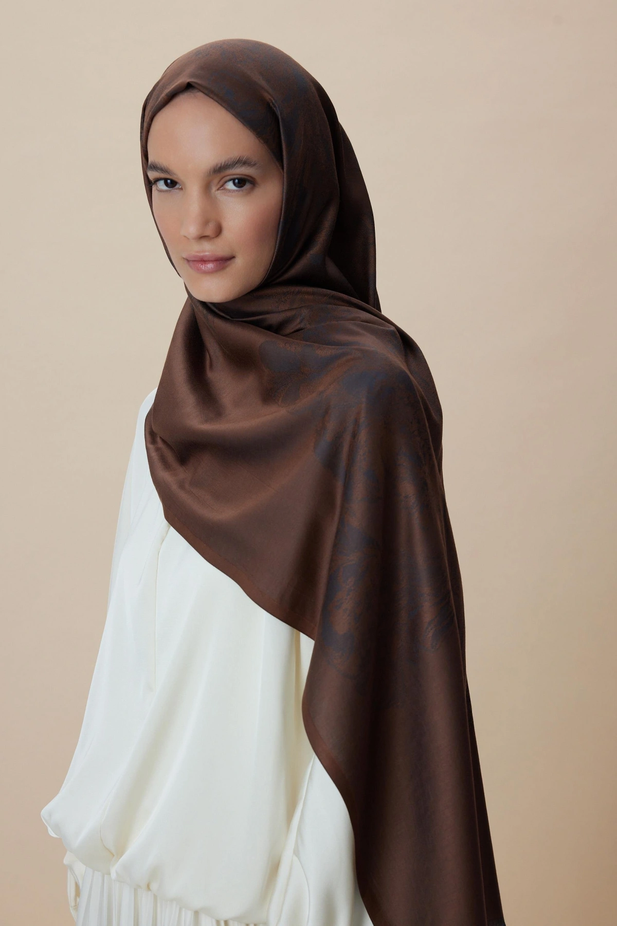 Maisa JADE MODAL İPEK JAKARLI ŞAL 70*200 CM - BAKIR