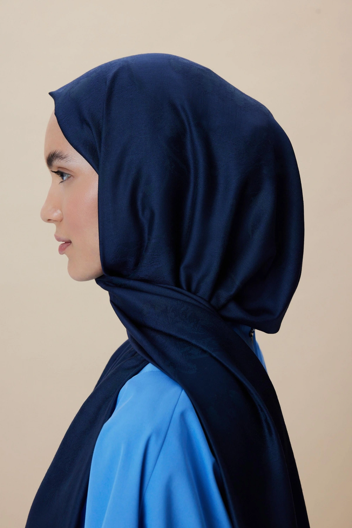 Maisa JADE MODAL İPEK JAKARLI ŞAL 70*200 CM - LACİVERT