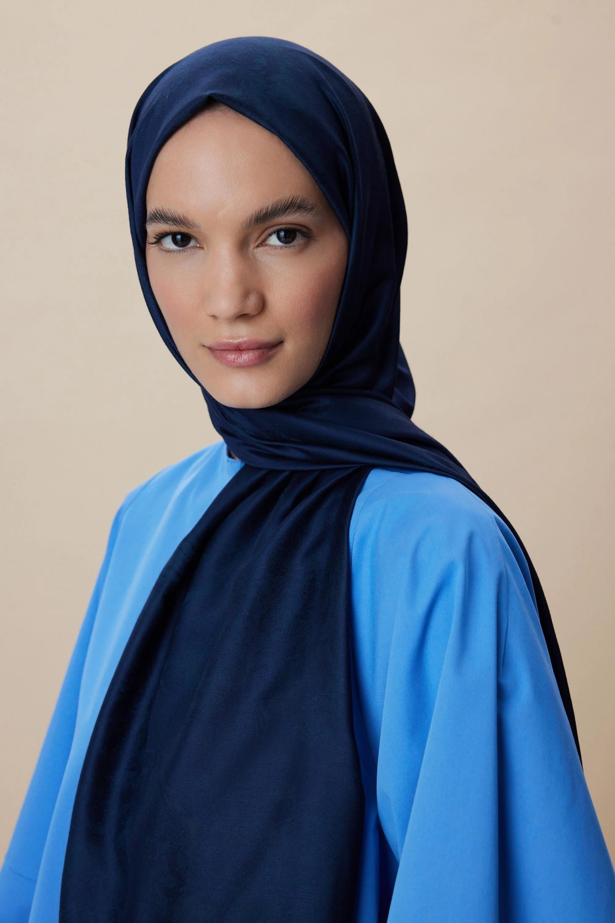 Maisa JADE MODAL İPEK JAKARLI ŞAL 70*200 CM - LACİVERT