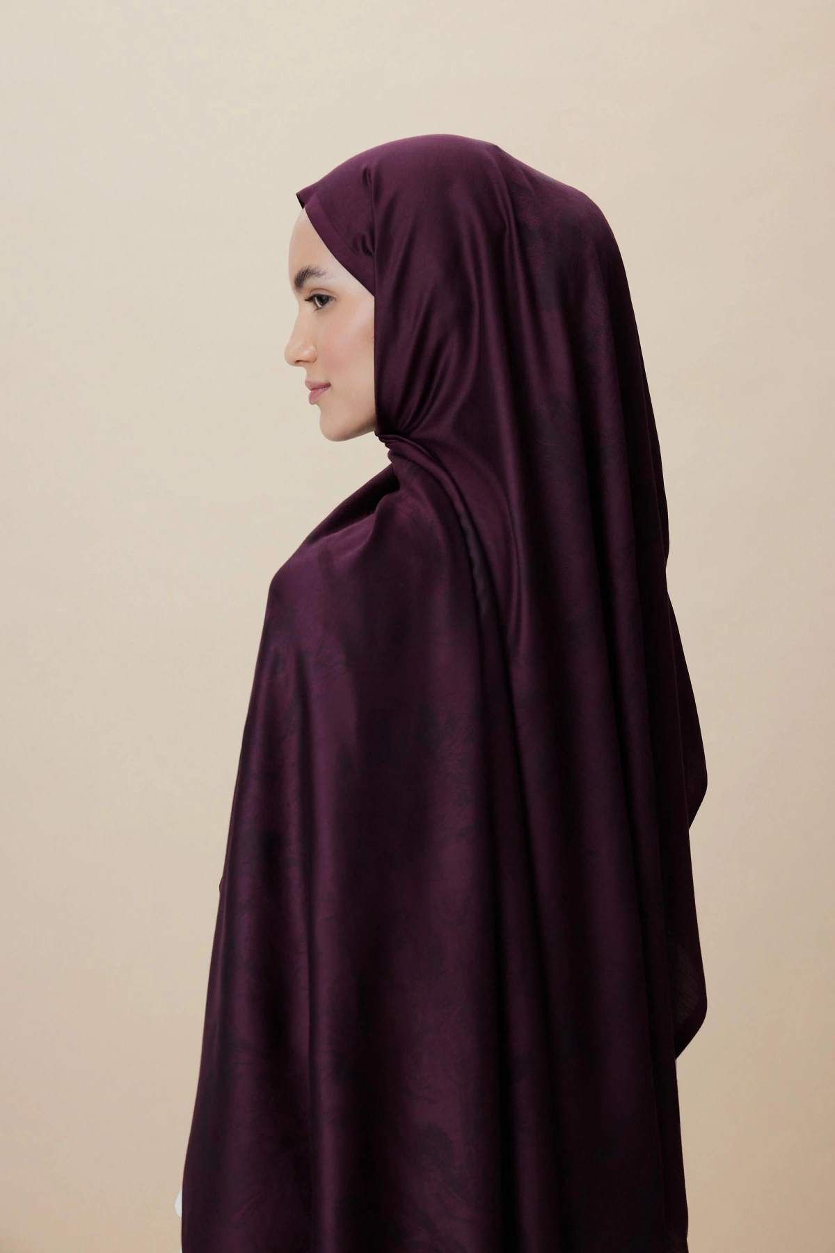 Maisa JADE MODAL İPEK JAKARLI ŞAL 70*200 CM - MÜRDÜM