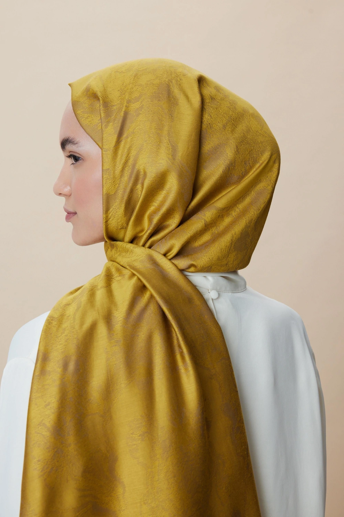 Maisa JADE MODAL İPEK JAKARLI ŞAL 70*200 CM - GOLD