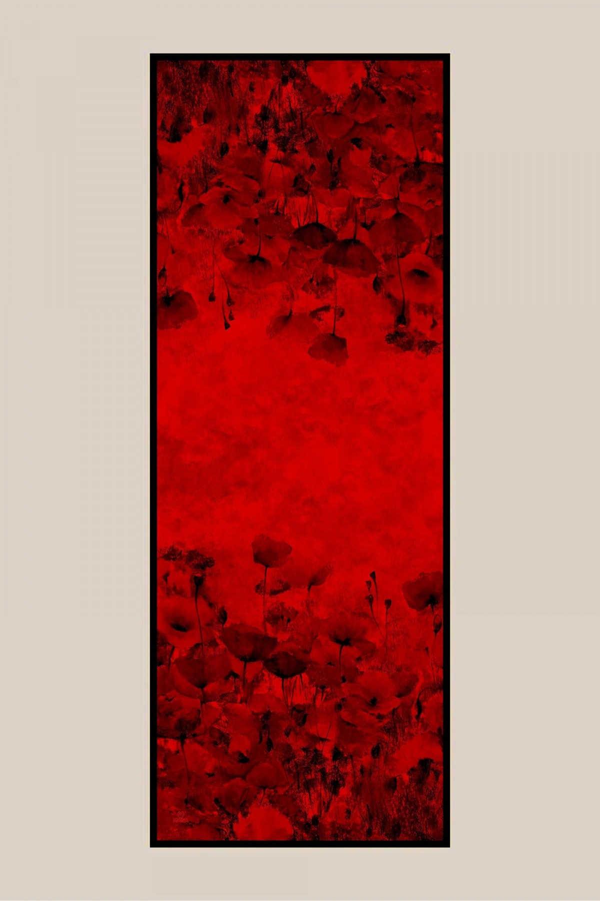 Maisa GELİNCİK KREP İPEK ŞAL 70*190 CM - KIRMIZI