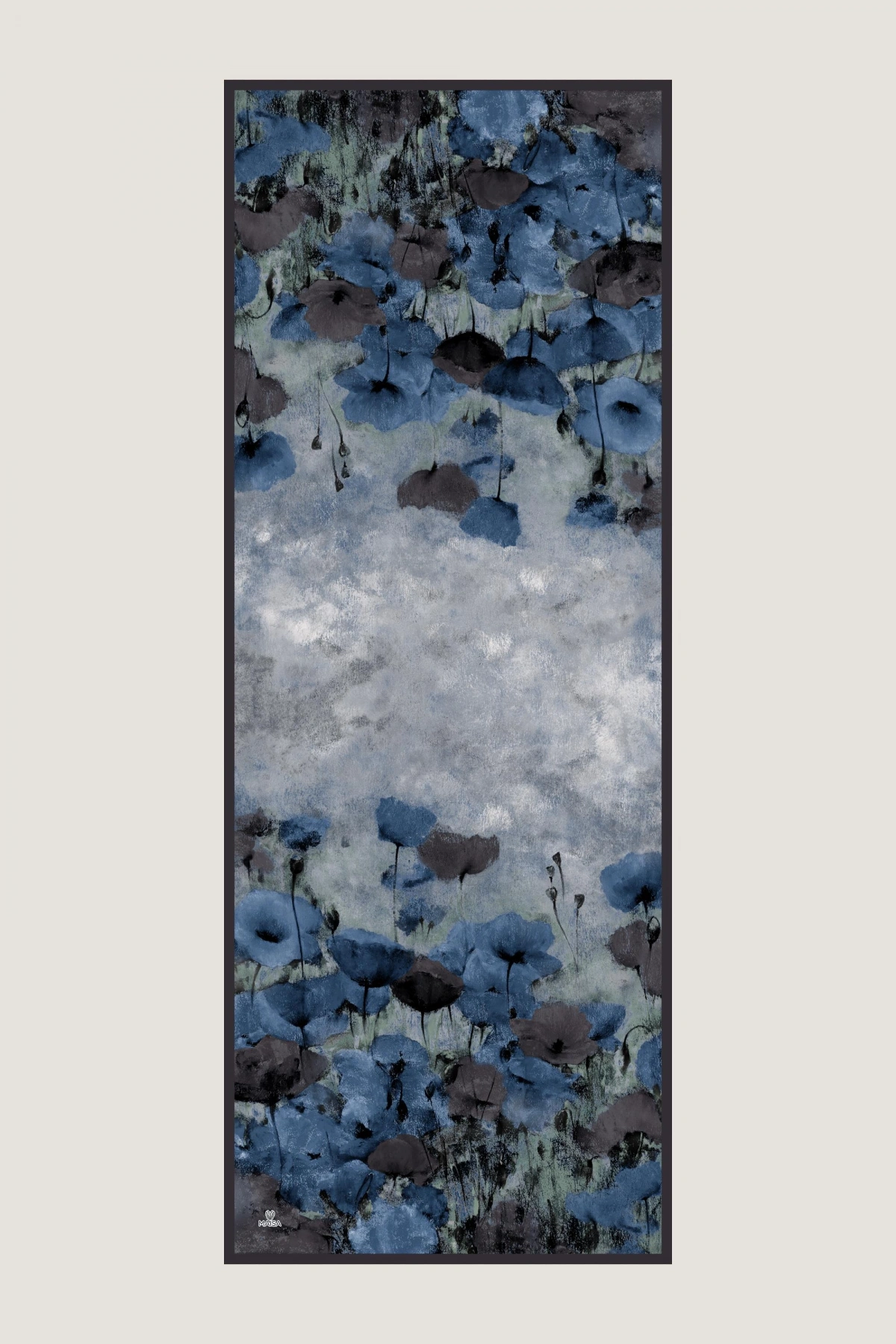 Maisa GELİNCİK KREP İPEK ŞAL 70*190 CM - MAVİ