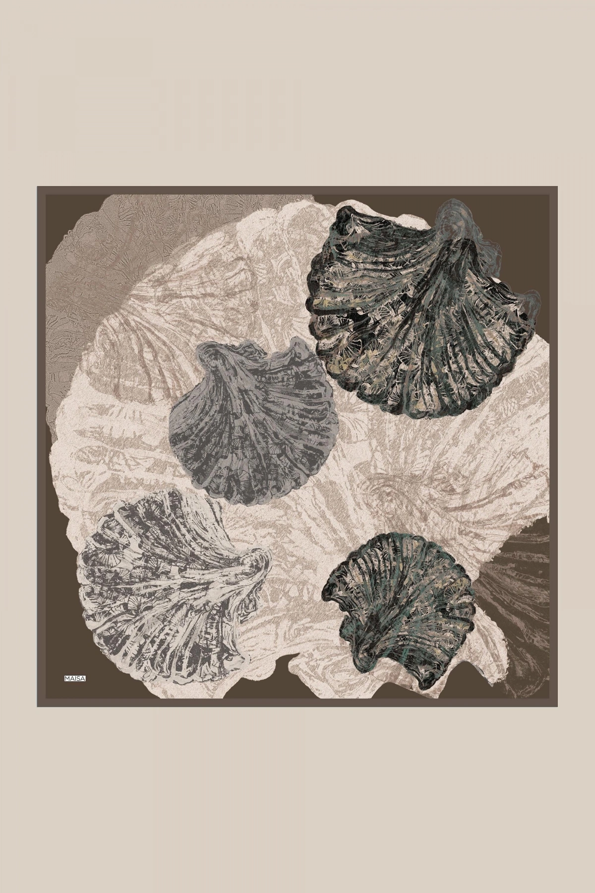 Maisa REVNAK TİVİL İPEK EŞARP 90*90 CM - ACI KAHVE