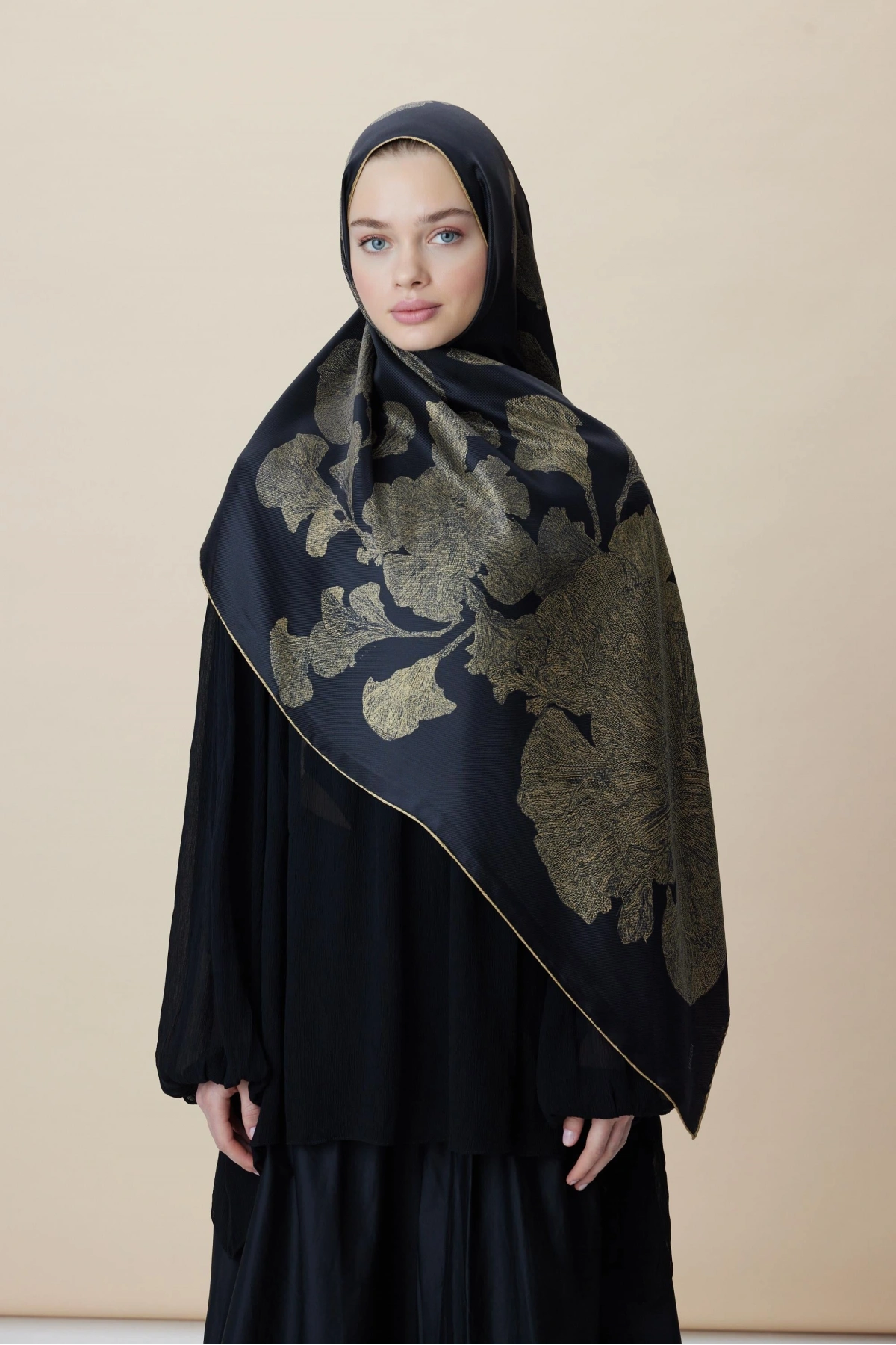 Maisa FARAH MULBERRY İPEK ŞAL 70*190 - GOLD SİYAH