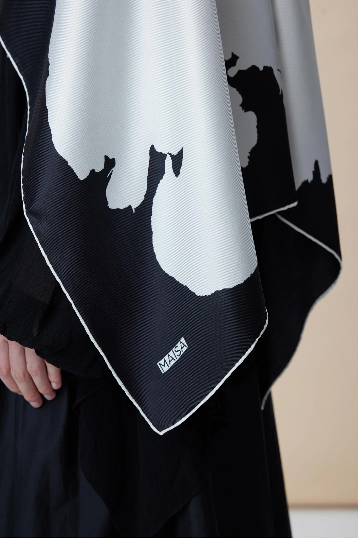 Maisa FARAH MULBERRY İPEK ŞAL 70*190 - K.BEYAZ