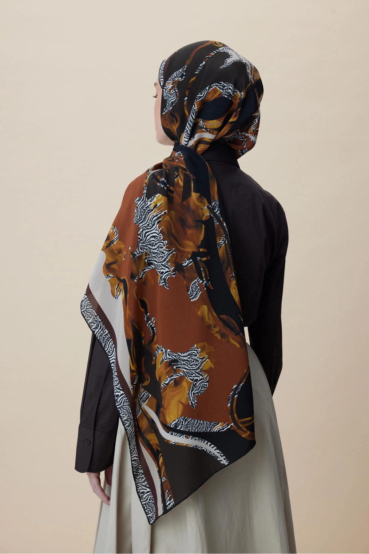 Maisa AYÇIL KREP İPEK ŞAL 70*190 CM - TABA