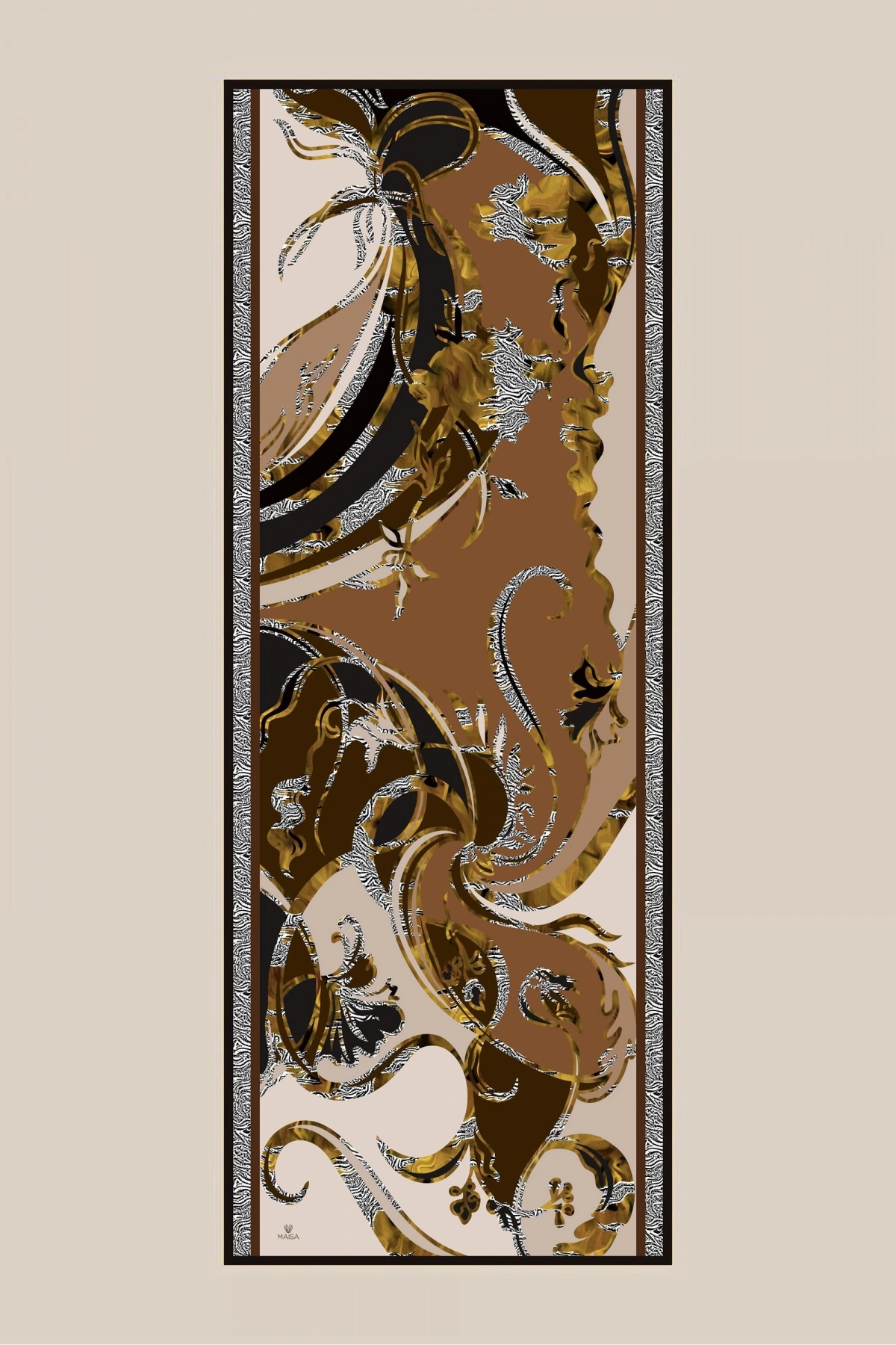 Maisa AYÇIL KREP İPEK ŞAL 70*190 CM - TABA