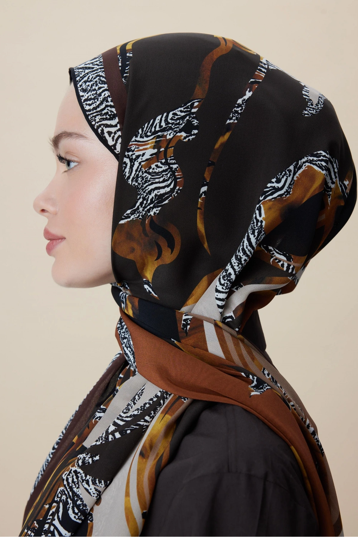 Maisa AYÇIL KREP İPEK ŞAL 70*190 CM - TABA