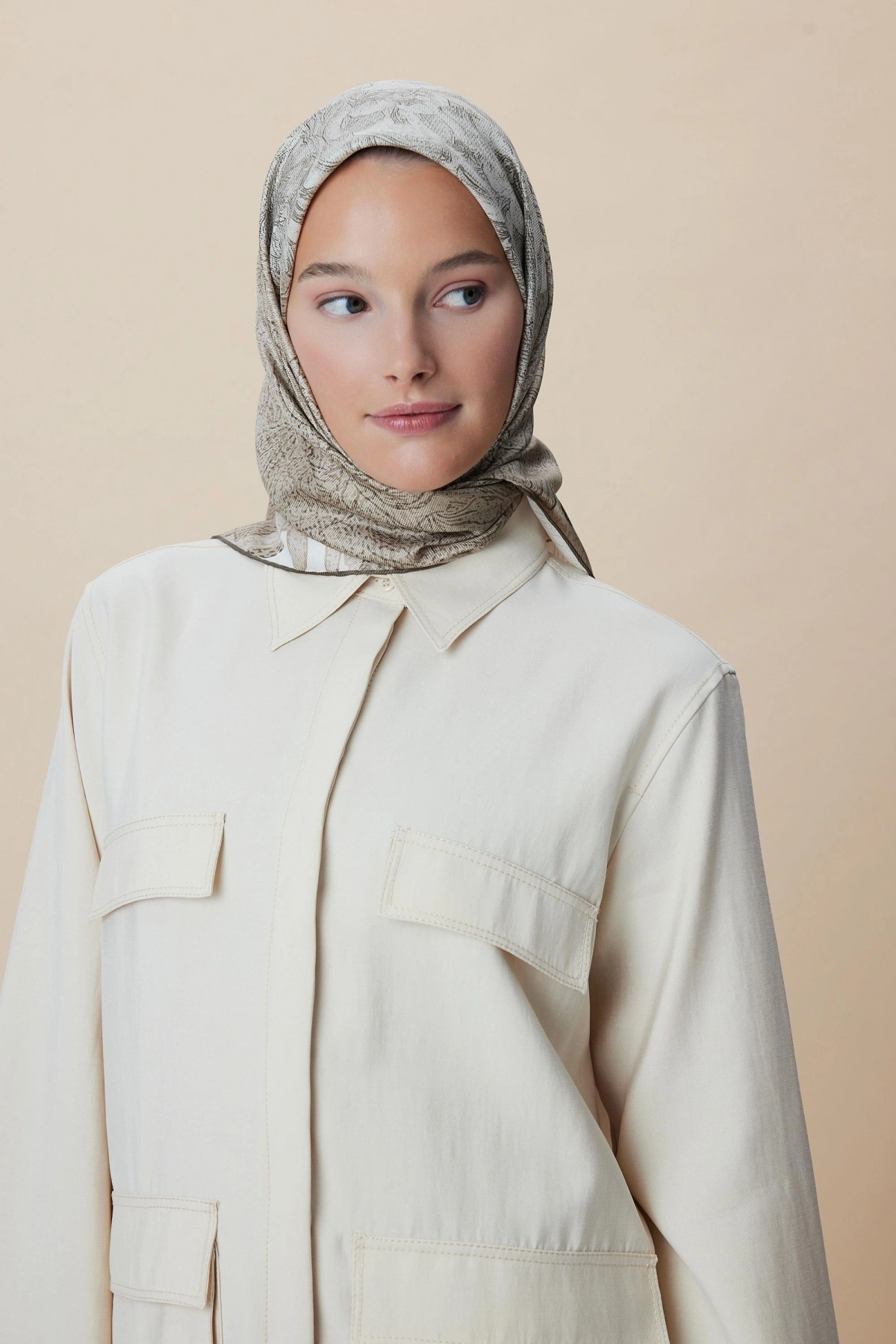 Maisa KÜN MULBERRY İPEK EŞARP 90*90 CM - VİZON