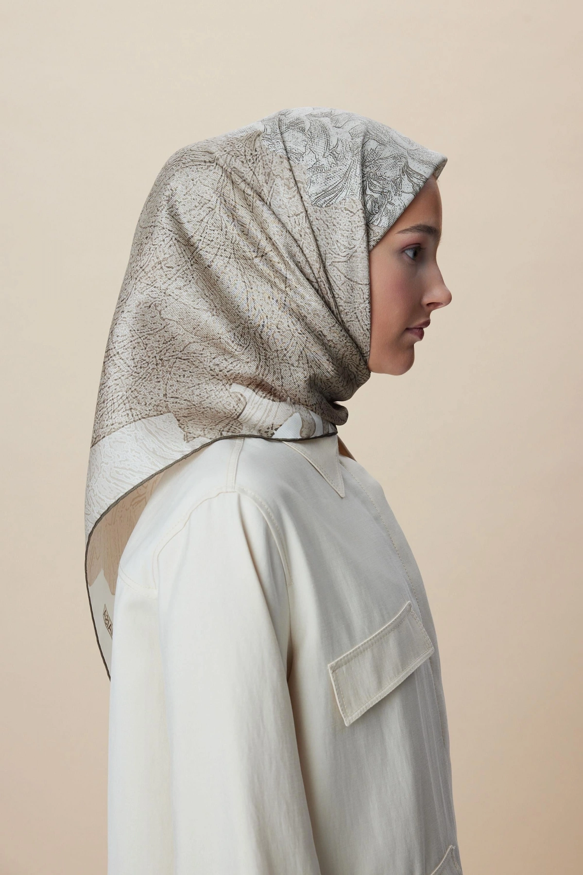 Maisa KÜN MULBERRY İPEK EŞARP 90*90 CM - VİZON